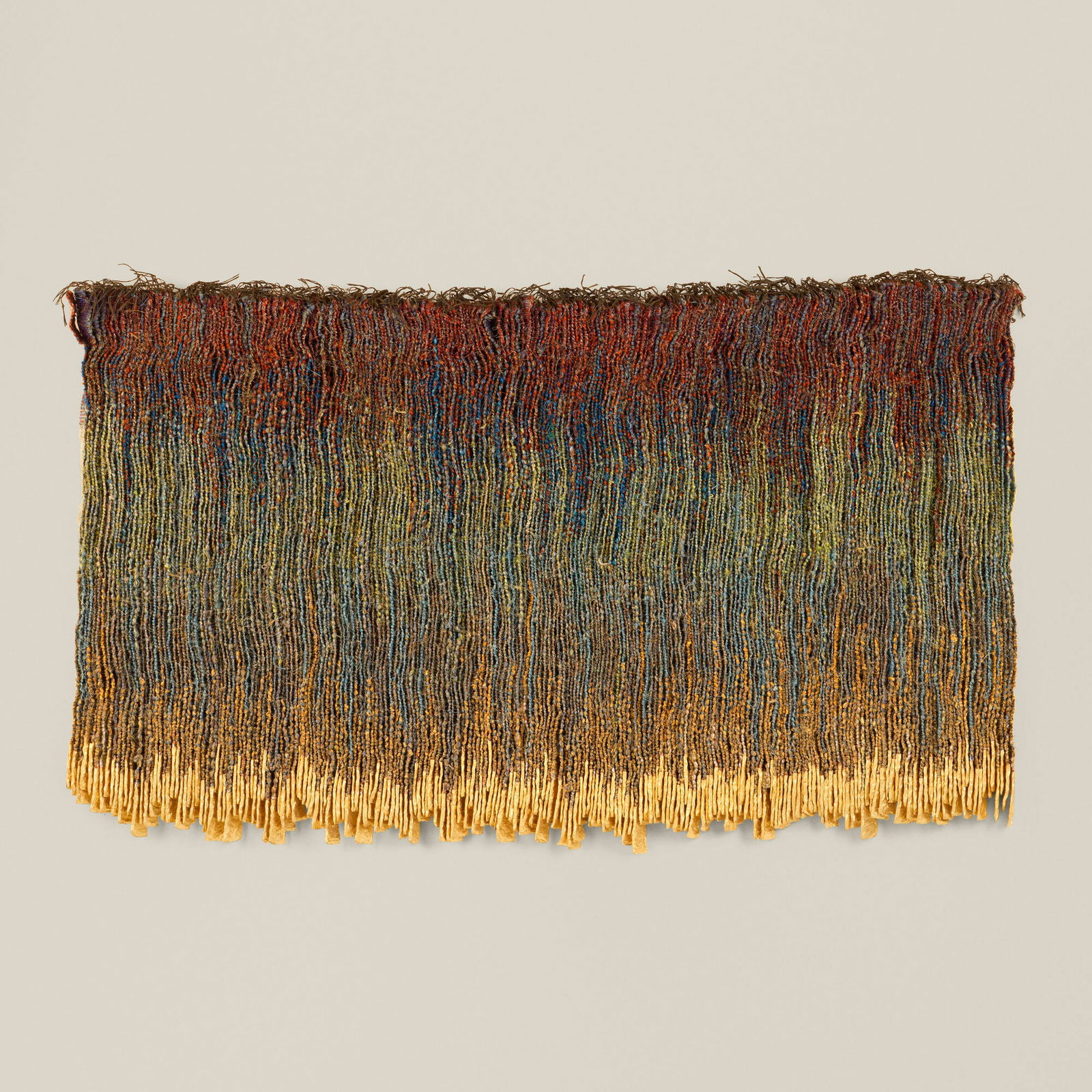 Olga de Amaral, Tierra y oro 5: Olga de Amaral Tierra y oro 5 c. 1985 wool, horsehair, and gold leaf 49.375 h x 30 w in (125 x 76 cm) An example from this series is held at