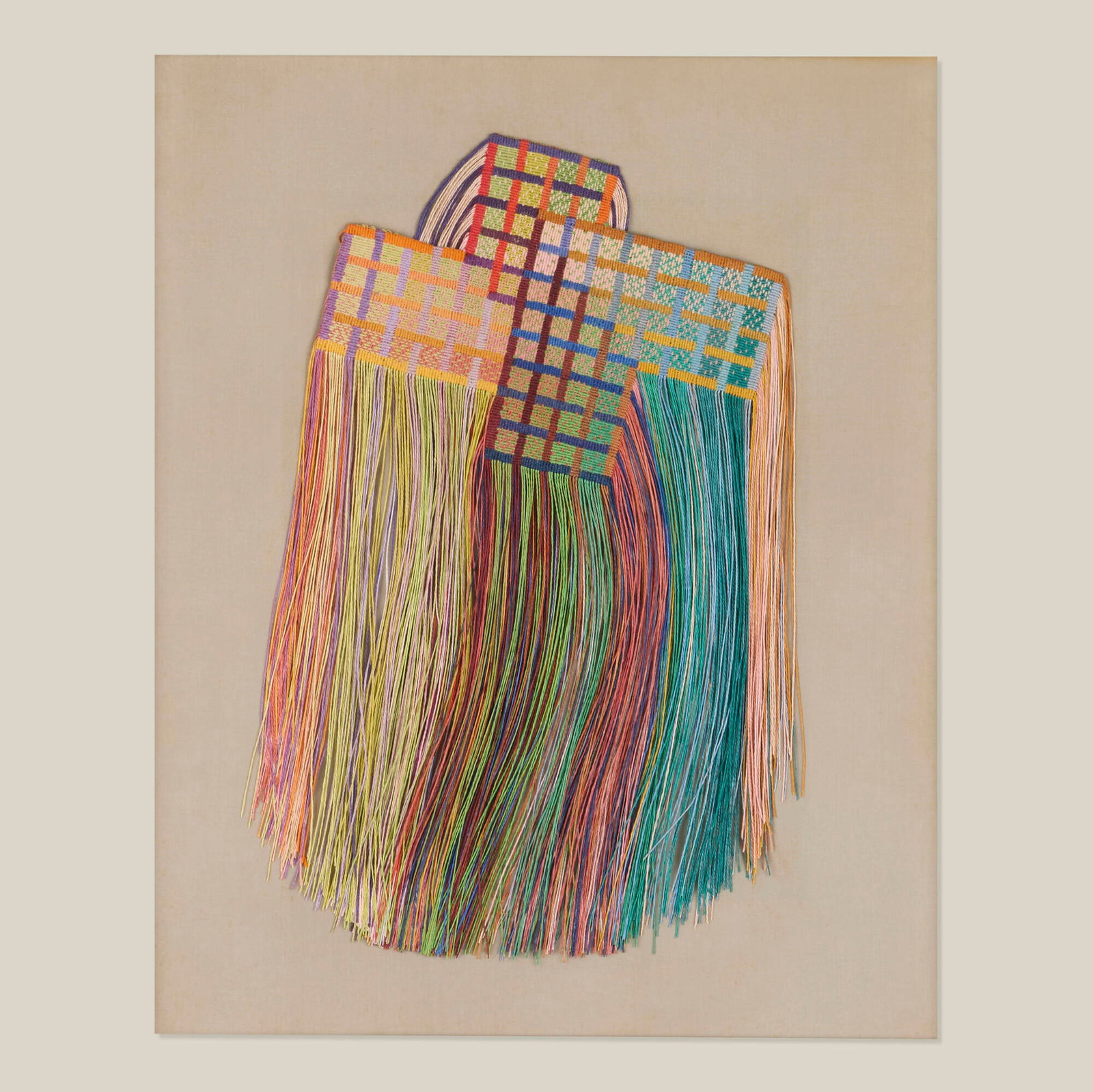 Diane Itter, Untitled: Diane Itter Untitled knotted linen 15 h x 8.625 w in (38 x 22 cm) Provenance: Collection of Jack Lenor Larsen This work will ship from Lambertville, New Jersey.