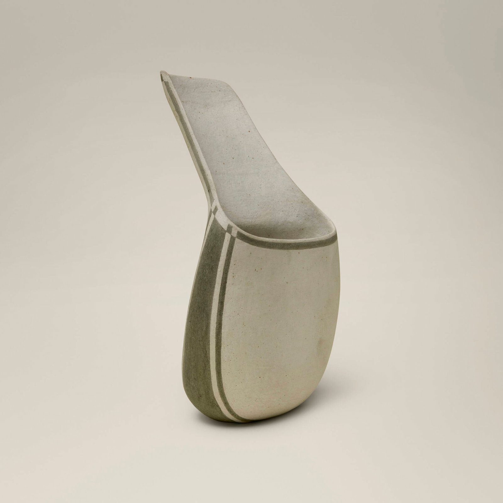 Elizabeth Fritsch, Spout pot: Elizabeth Fritsch Spout pot c. 1995 hand-built stoneware with engobes 10.25 h x 6.125 w x 4.75 d in (26 x 16 x 12 cm) Provenance: Collection of Jack Lenor Larsen This work will ship from