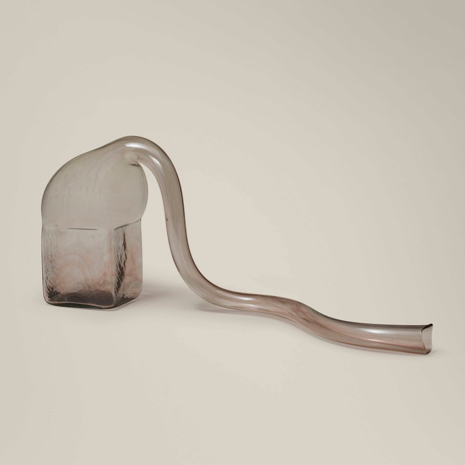 Dale Chihuly, Early vessel: Dale Chihuly Early vessel c. 1966 hand-blown glass 8.625 h x 20.5 w x 7.25 d in (22 x 52 x 18 cm) Provenance: Collection of Jack Lenor Larsen This work will