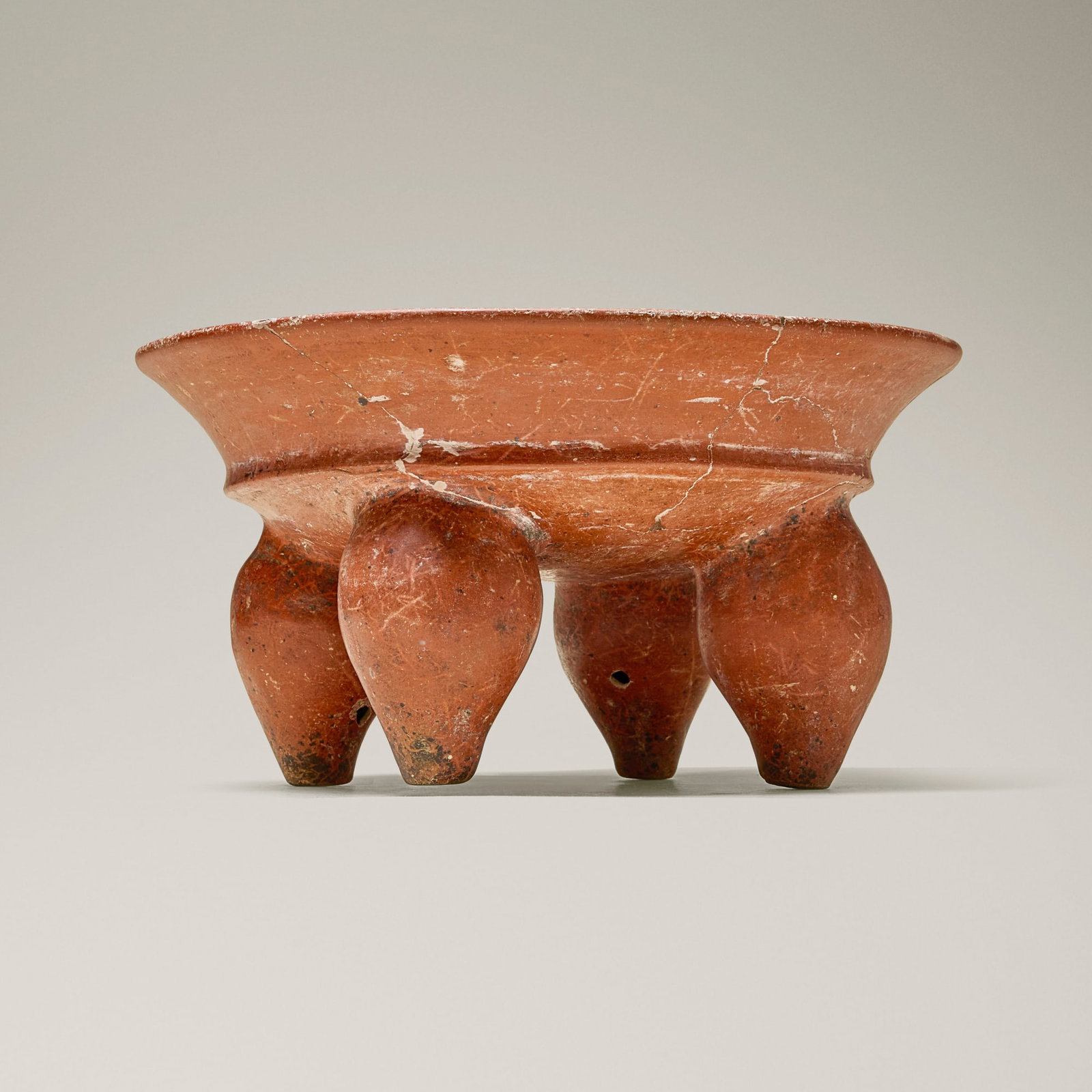 Colima, Tetrapod bowl: Colima Tetrapod bowl earthenware 5.5 h x 11 dia in (14 x 28 cm) Provenance: Collection of Jack Lenor Larsen This work will ship from Lambertville, New Jersey.