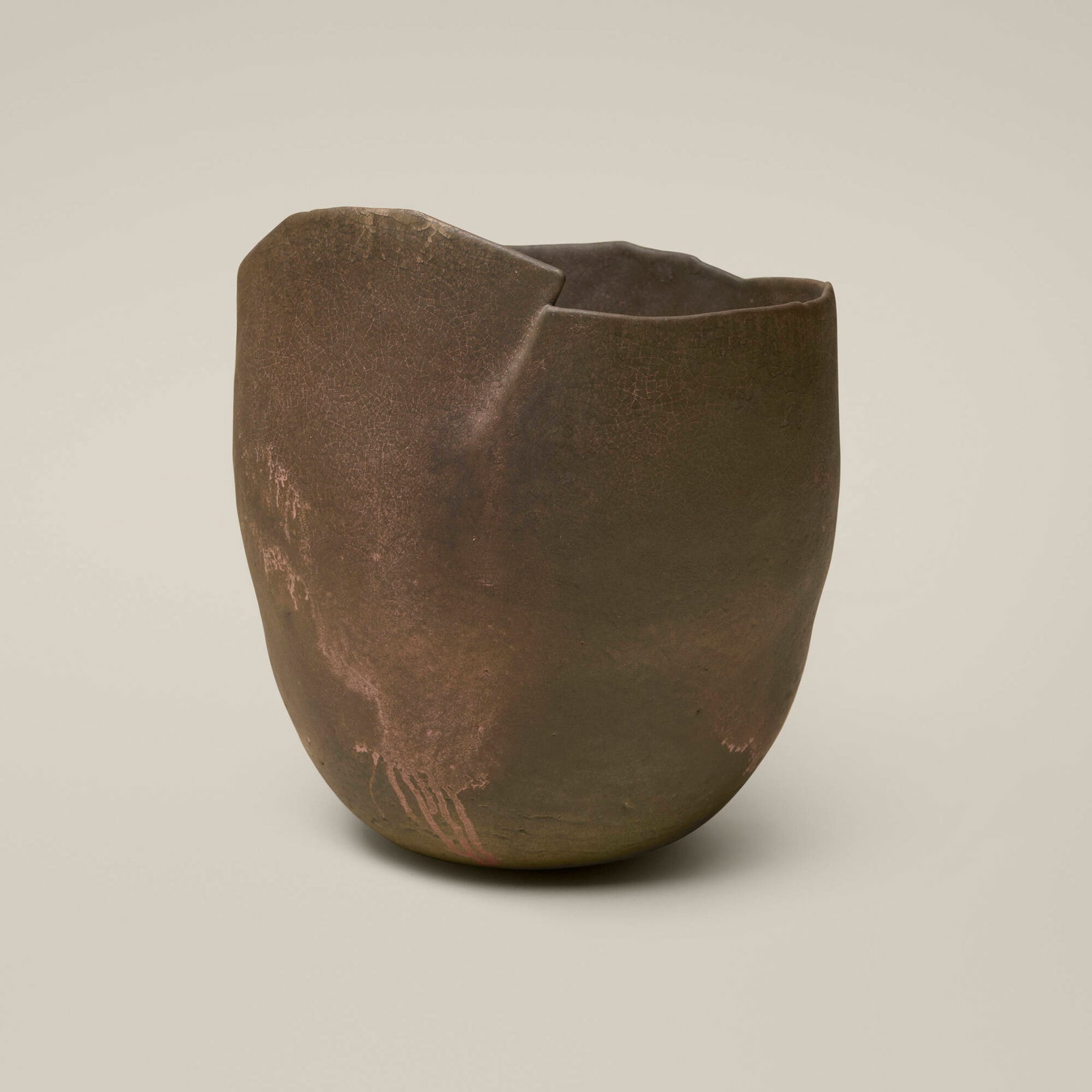 Richard DeVore, Untitled: Richard DeVore Untitled c. 1992 glazed stoneware 12 h x 12 w x 10.75 d in (30 x 30 x 27 cm) Provenance: Collection of Jack Lenor Larsen This work will ship from Lambertville, New Jersey.