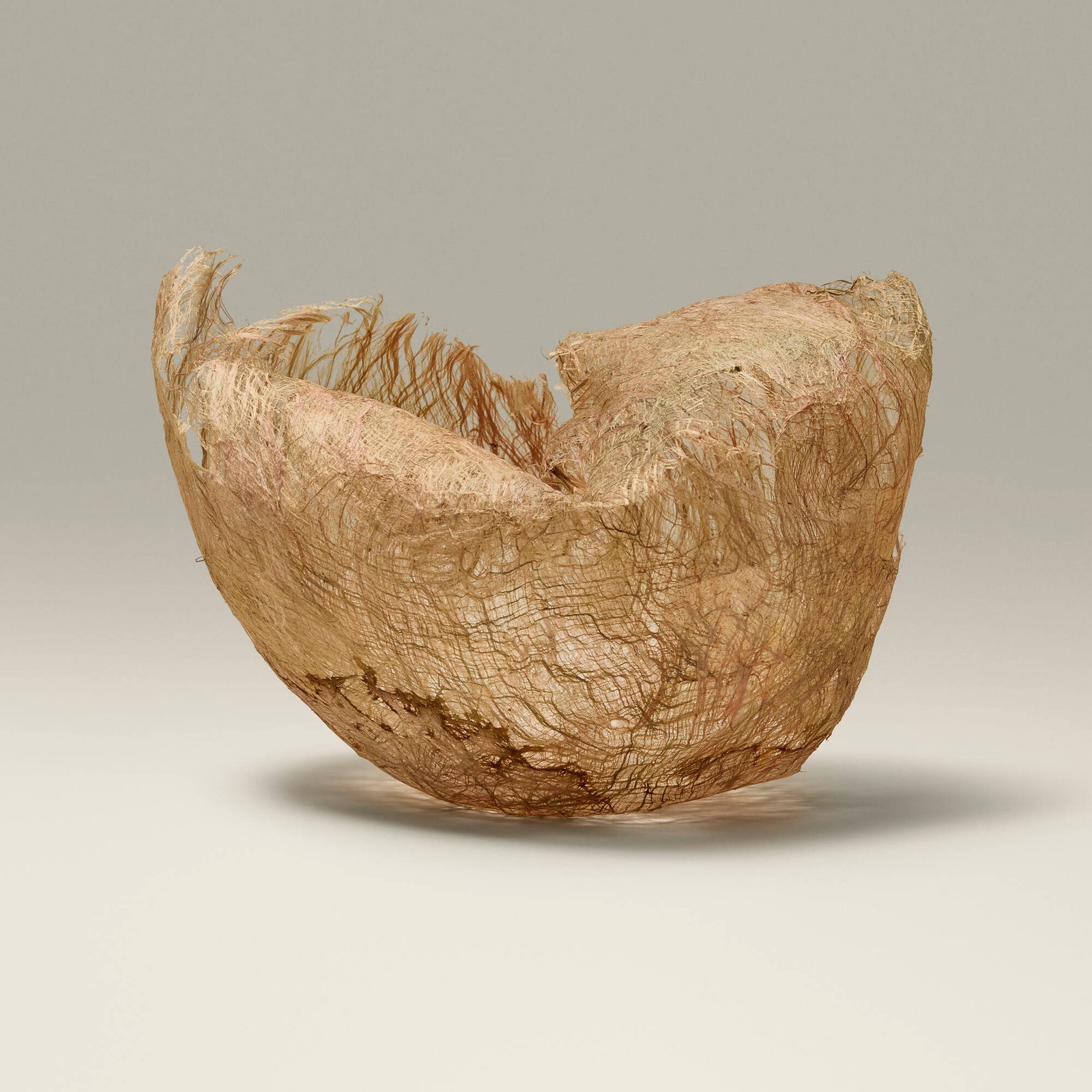 Kay Sekimachi, Bowl: Kay Sekimachi Bowl cast flax roving 5.5 h x 7.5 w x 7.75 d in (14 x 19 x 20 cm) Provenance: Collection of Jack Lenor Larsen This work will ship from Lambertville, New Jersey.