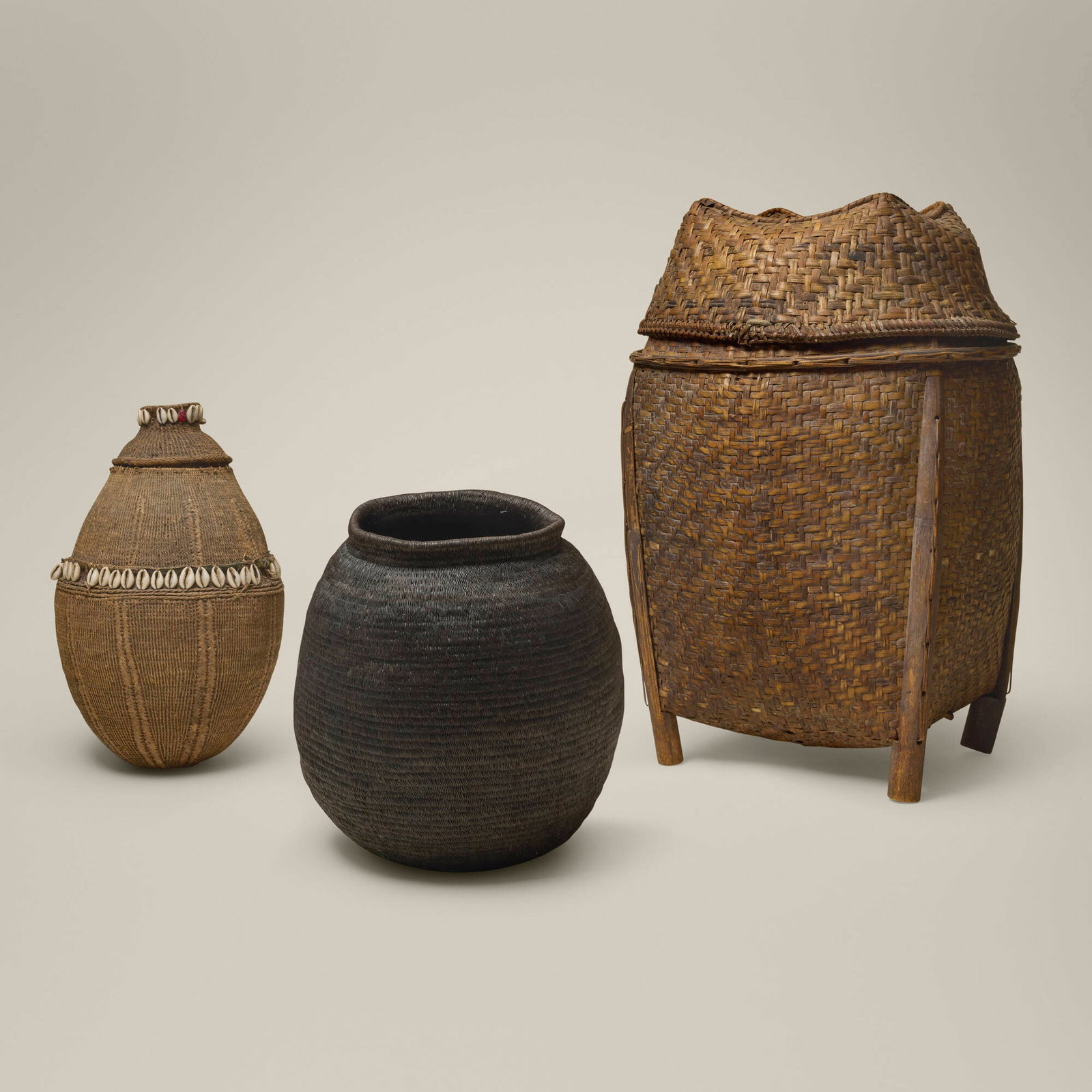 Southeast Asian and African, Collection of three baskets (1 of 4)