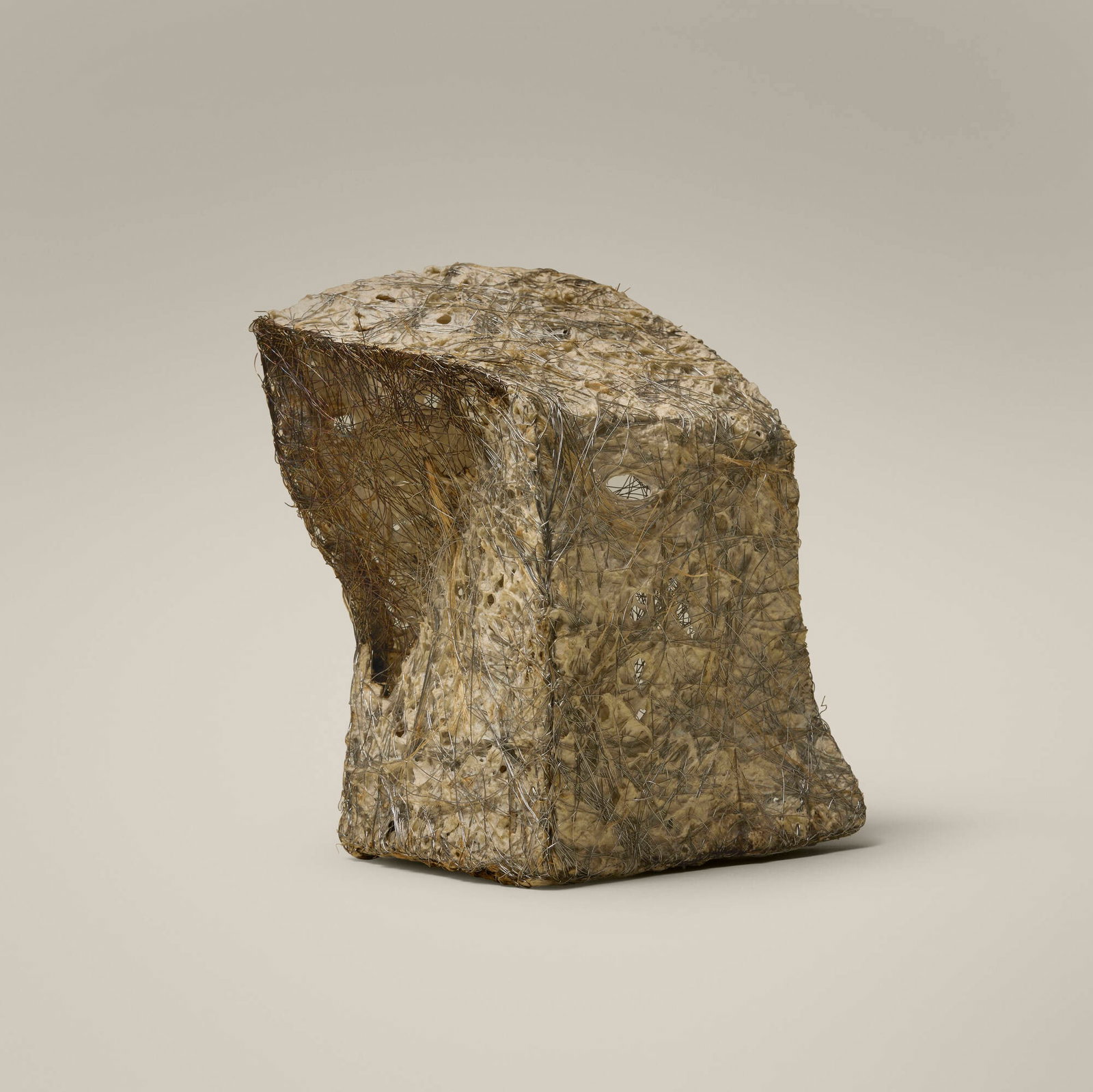 Hideho Tanaka, Untitled: Hideho Tanaka Untitled steel wire, paper 8.25 h x 6.5 w x 7 d in (21 x 17 x 18 cm) Signed label to underside 'Tanaka'. Provenance: Collection of Jack Lenor Larsen <