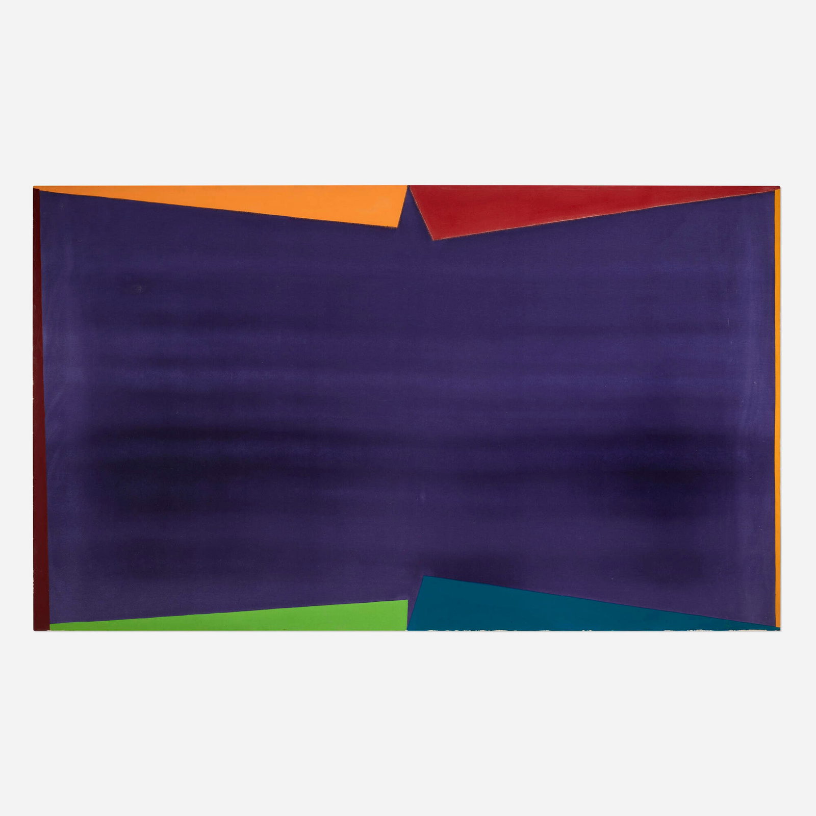 Larry Zox, Hartwick: Larry Zox Hartwick 1972 acrylic on canvas 72 h x 120 w x 2 d in (183 x 305 x 5 cm) This work will ship from Lambertville, New Jersey.