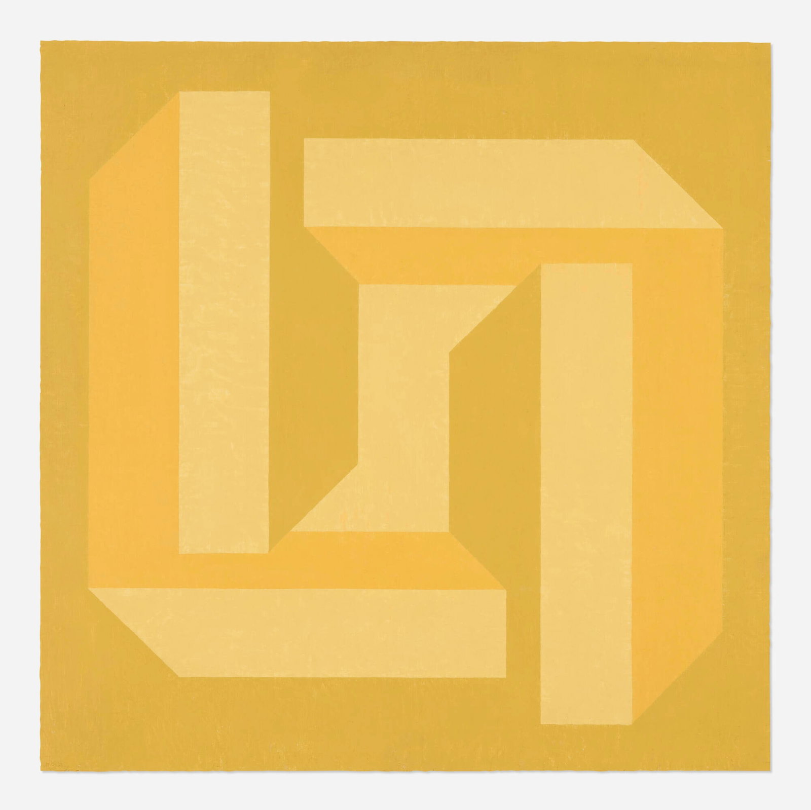 Hannes Beckmann, Solar Architecture: Hannes Beckmann Solar Architecture 1963 oil on Masonite 30 h x 30 w in (76 x 76 cm) Signed and dated to lower left 'h.b. 63'. Signed, titled and dated to verso 'Solar Architectur