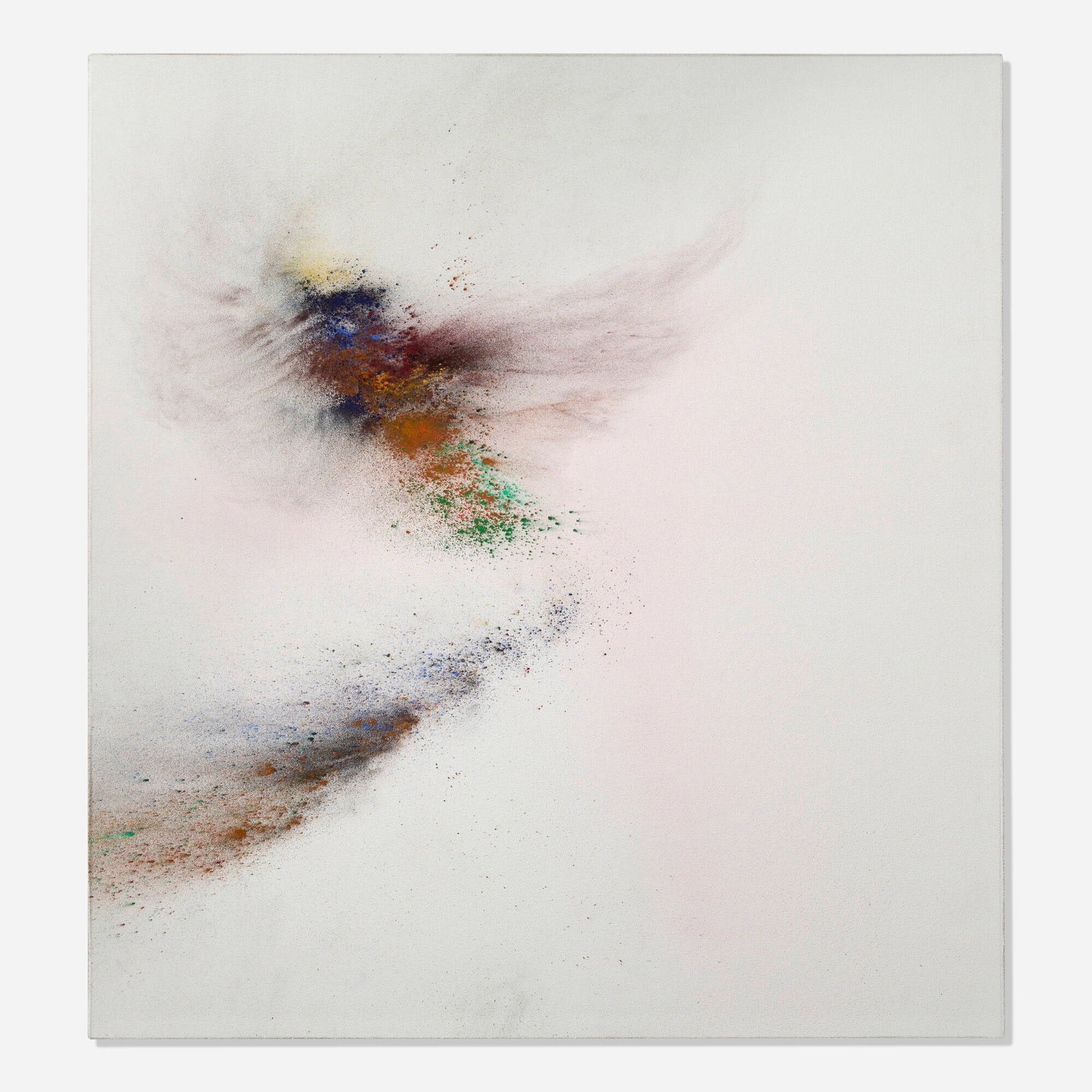 Thilo Heinzmann, O.T.: Thilo Heinzmann O.T. 2019 oil and pigment on canvas in artist's frame 57 h x 53 w in (145 x 135 cm) Signed and dated to verso 'Thilo Heinzmann 1/19'. Provenance: