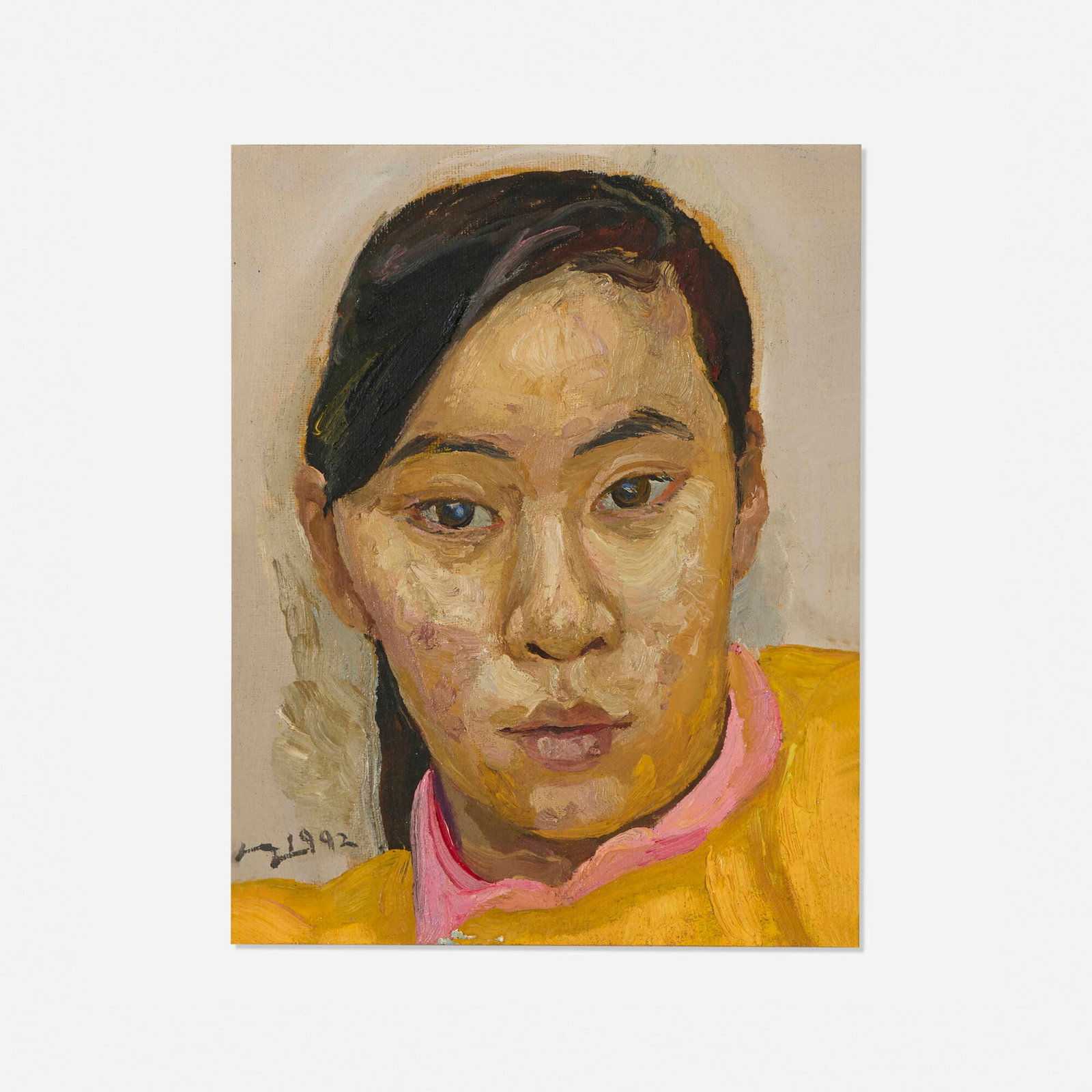 Liu Xiaodong, Untitled: Liu Xiaodong Untitled 1992 oil on canvas 9.875 h x 8 w in (25 x 20 cm) Signed and dated to lower left 'LX 1992'. Provenance: Gift from the artist to the present owner This work will ship