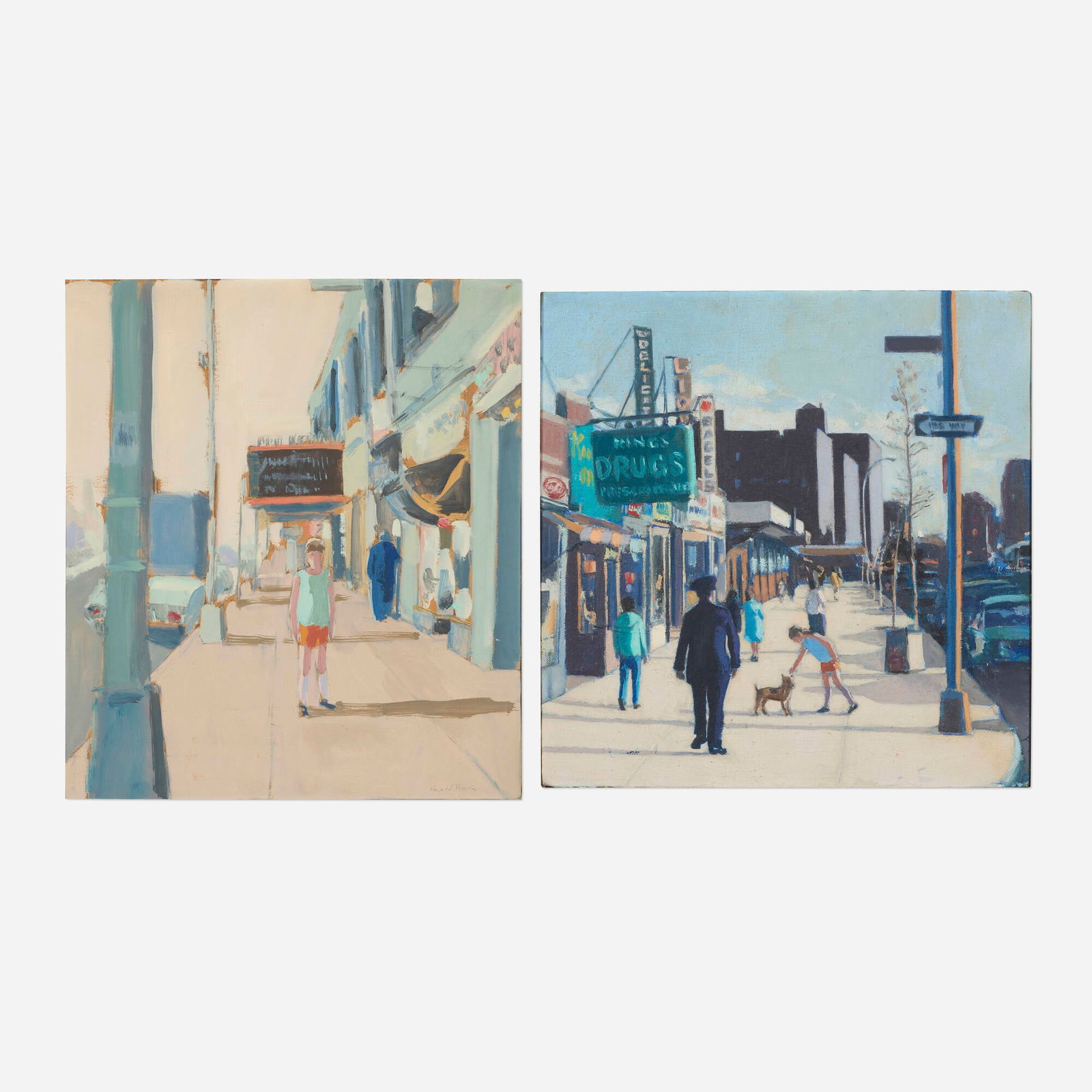 Harold Bruder, Study for Saturday Afternoon on Northern Boulevard; Kissena Boulevard (two works) (1 of 3)