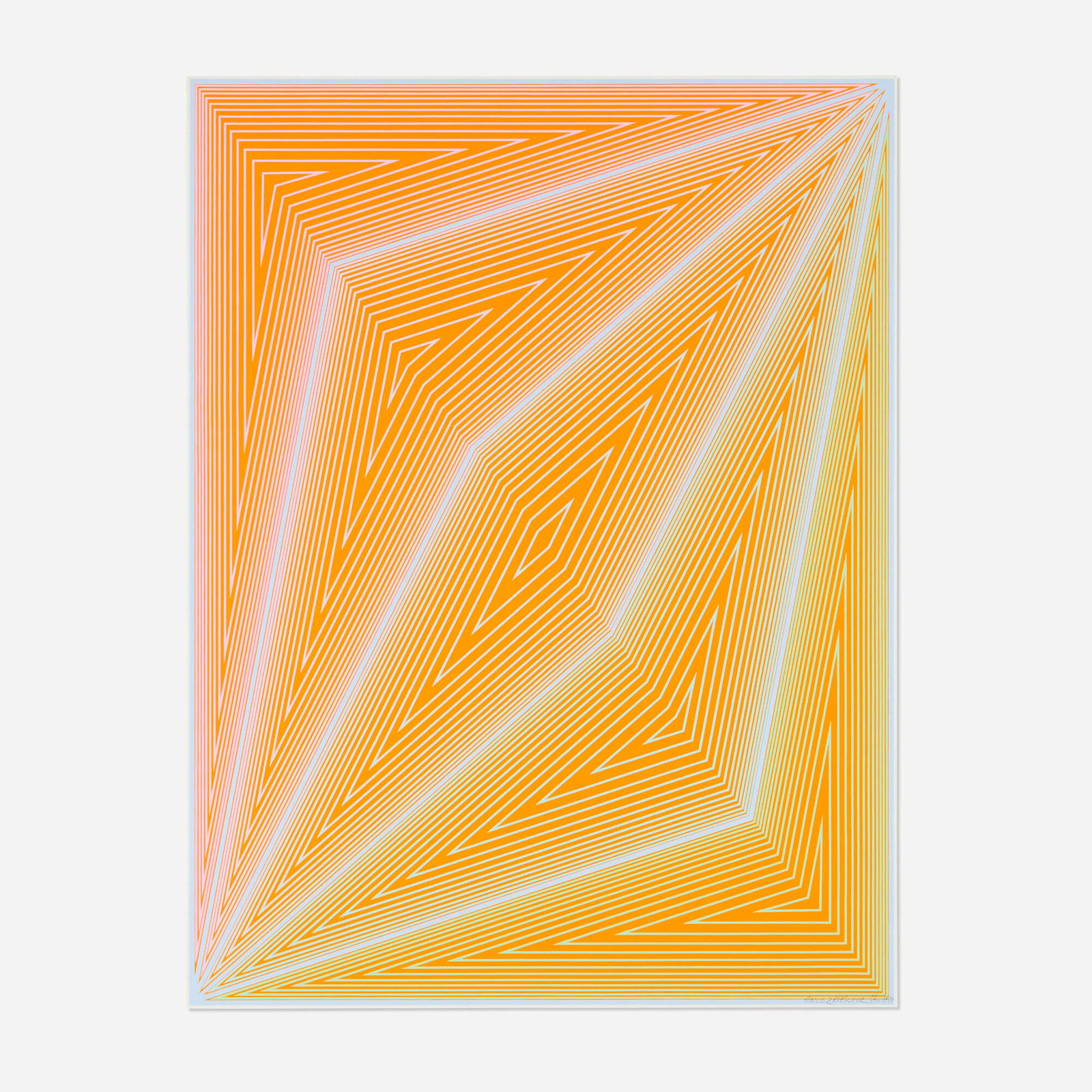 Richard Anuszkiewicz, Sun's Light (from the Inward Eye portfolio): Richard Anuszkiewicz Sun's Light (from the Inward Eye portfolio) 1970 screenprint in colors image: 25.375 h x 19.5 w in (64 x 50 cm) sheet: 25.75 h x 19.75 w in (65 x 50 cm) Signed, dated, a