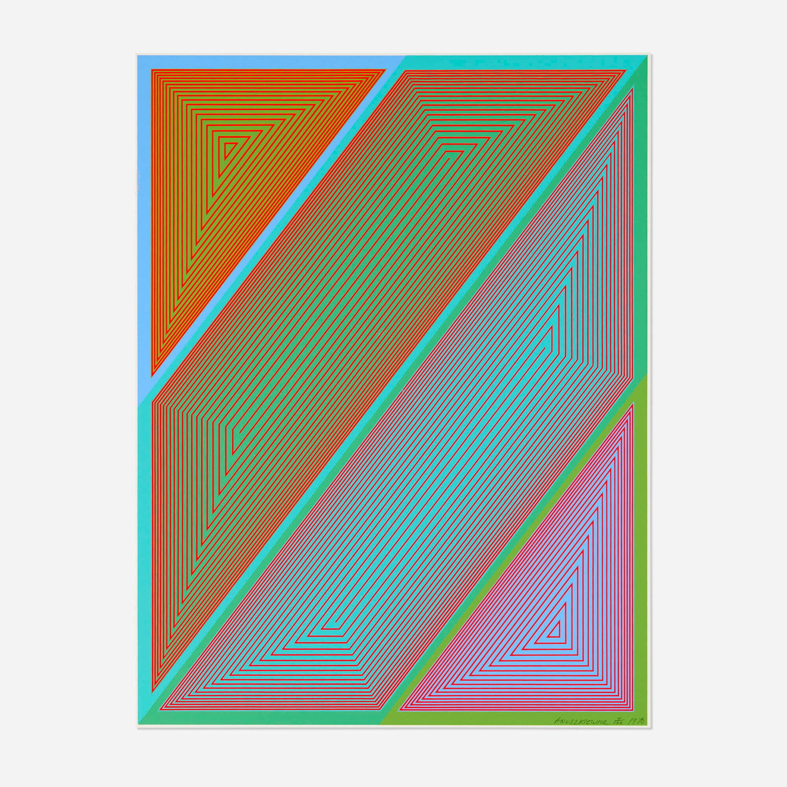 Richard Anuszkiewicz, The Eye Sees More (from the Inward Eye portfolio): Richard Anuszkiewicz The Eye Sees More (from the Inward Eye portfolio) 1970 screenprint in colors image: 25.375 h x 19.5 w in (64 x 50 cm) sheet: 25.75 h x 19.75 w in (65 x 50 cm) Signed, da