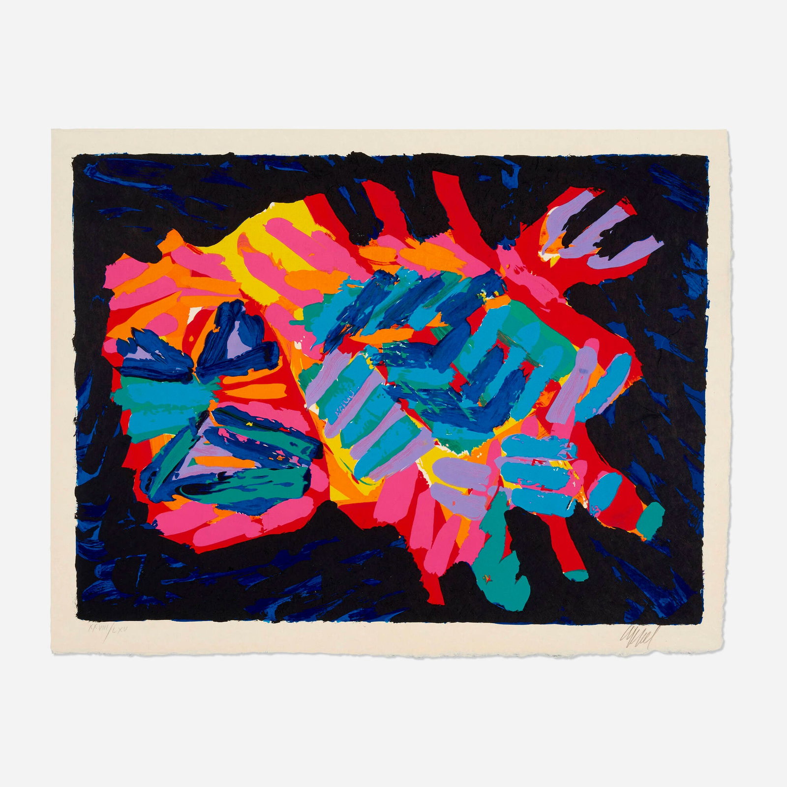 Karel Appel, House Cat (from the Cats portfolio): Karel Appel House Cat (from the Cats portfolio) 1978 screenprint in colors on Japon image: 22 h x 29.875 w in (56 x 76 cm) sheet: 24.875 h x 32.125 w in (63 x 82 cm) Signed and numbered to l