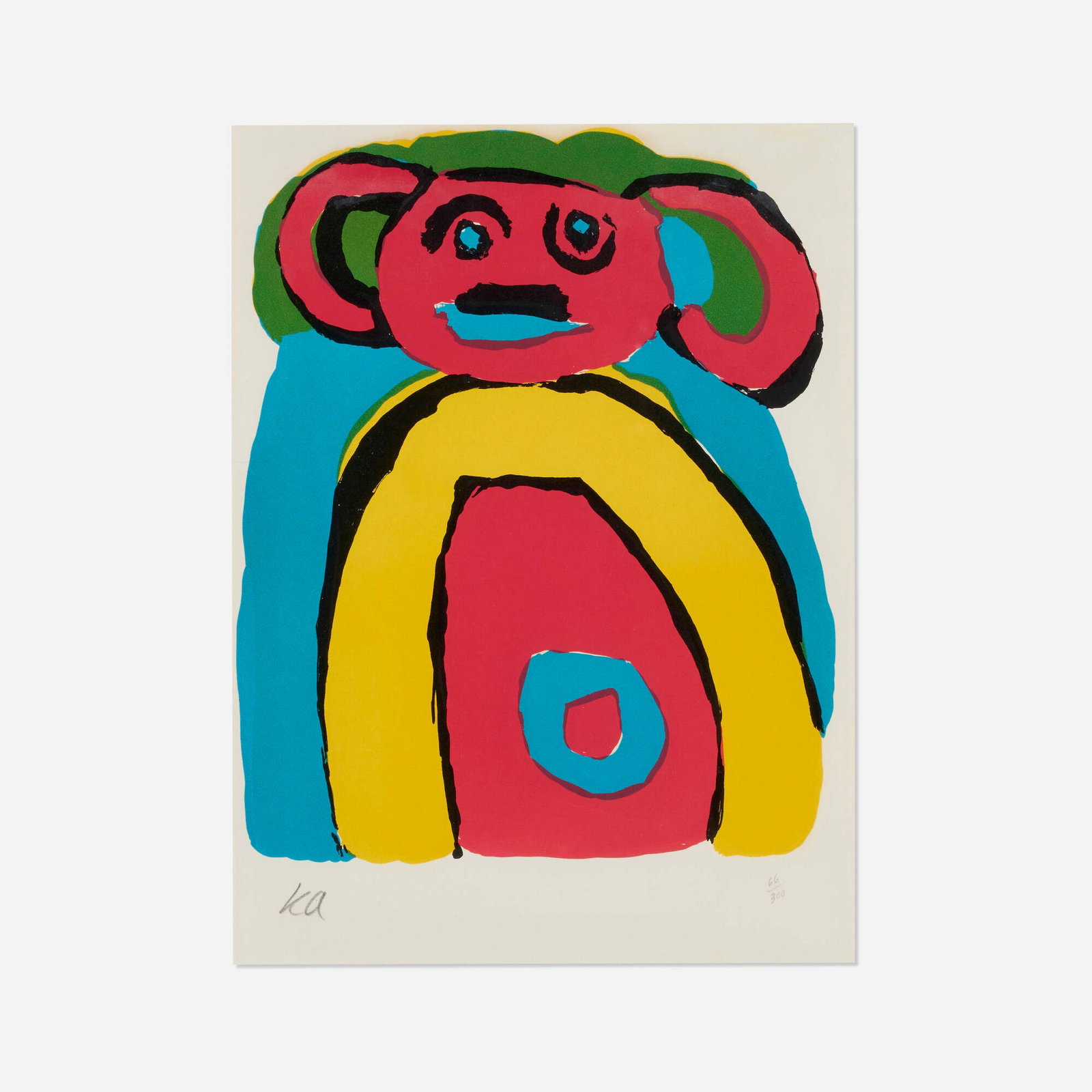 Karel Appel, The Mouse: Karel Appel The Mouse lithograph in colors image: 12.75 h x 10.375 w in (32 x 26 cm) sheet: 14.75 h x 11 w in (37 x 28 cm) Signed and numbered to lower edge 'KA 66/300'. This work is number