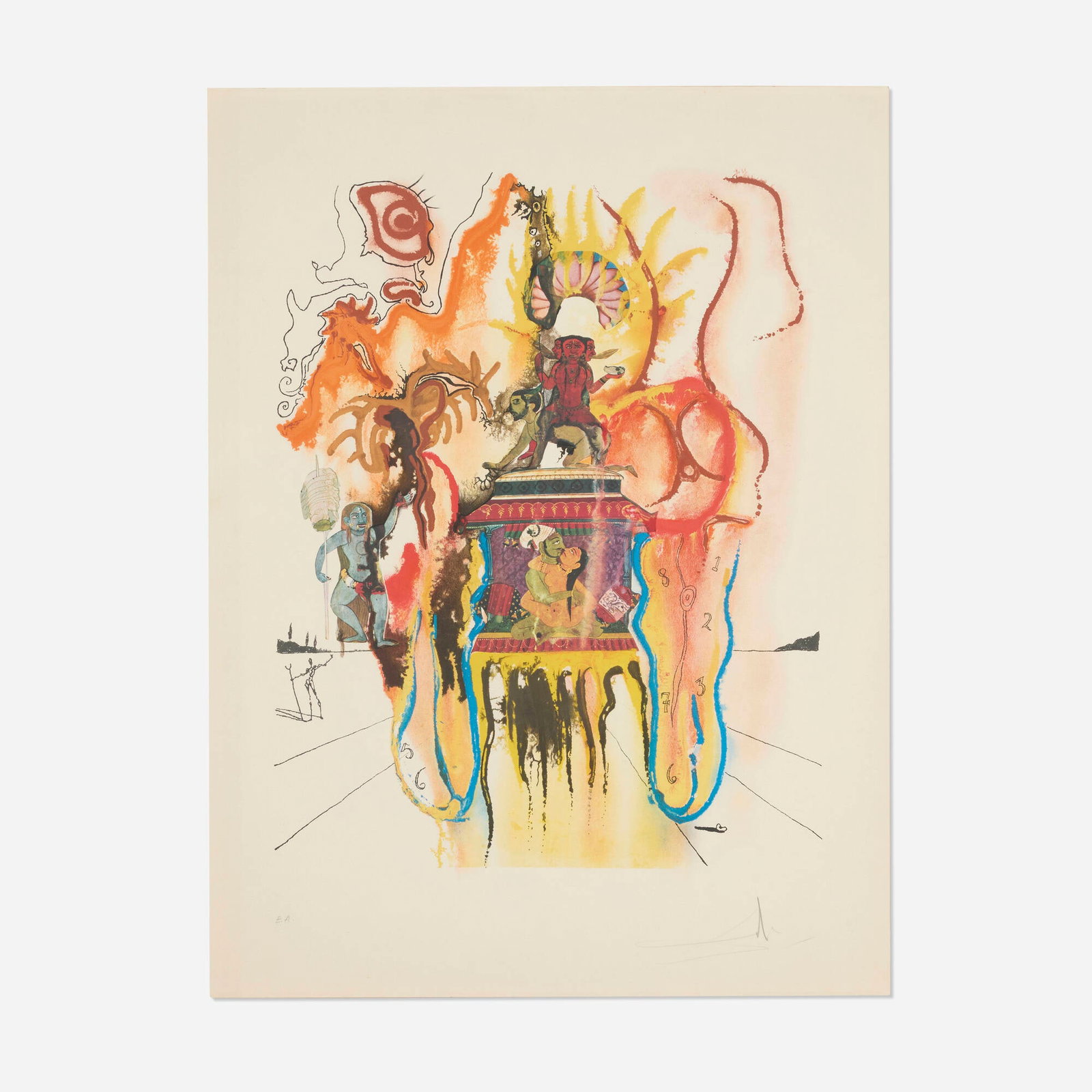 Salvador Dali, Mystic (Indian) (from the Four Dreams of Paradise portfolio): Salvador Dali Mystic (Indian) (from the Four Dreams of Paradise portfolio) 1973 lithograph in colors on Arches image: 21 h x 16.5 w in (53 x 42 cm) sheet: 28.25 h x 21.125 w in (72 x 54 cm) Signed