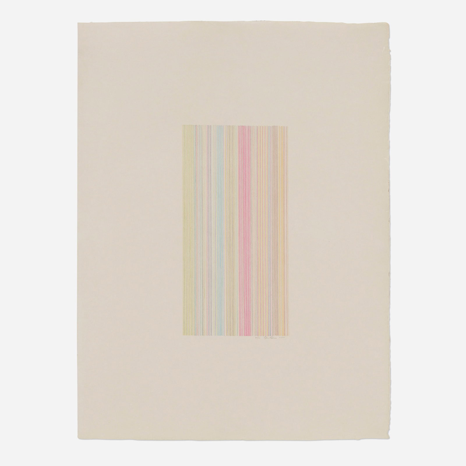 Gene Davis, Witch Doctor: Gene Davis Witch Doctor 1973 lithograph in colors image: 20.25 h x 10.25 w in (51 x 26 cm) sheet: 40 h x 30 w in (102 x 76 cm) Signed, dated, and numbered to lower margin '38/75 Gene Davis