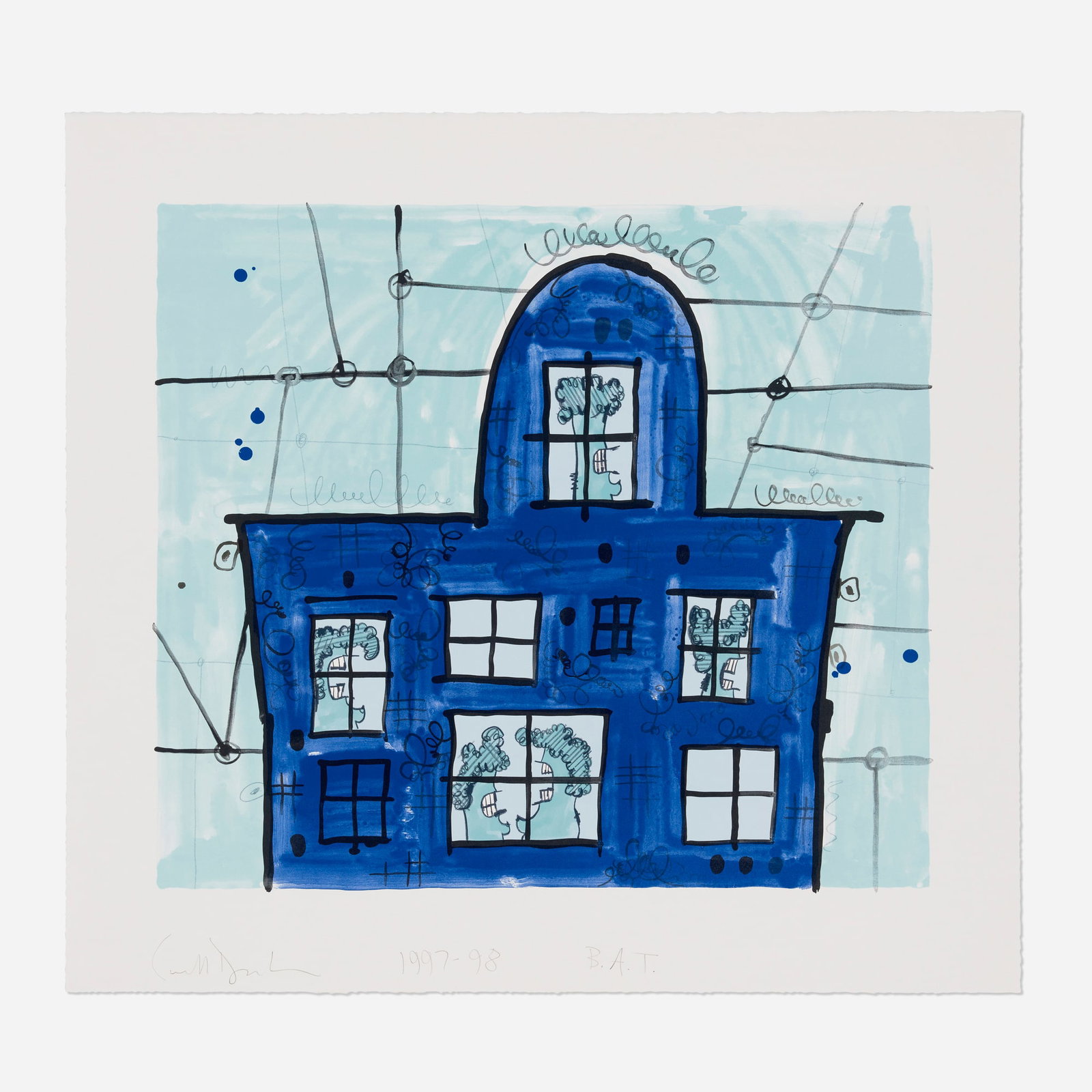 Carroll Dunham, Blue House (1 of 2)