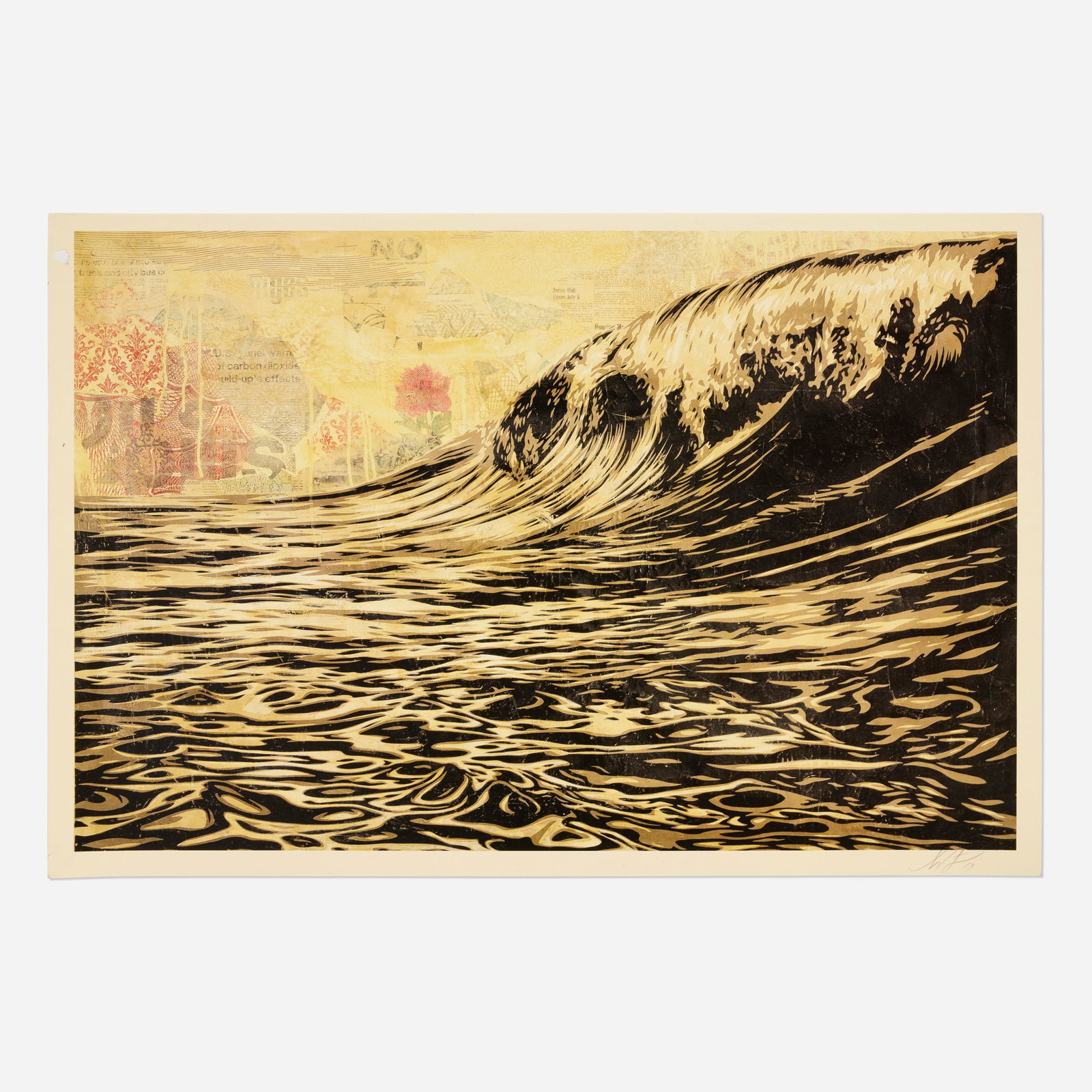 Shepard Fairey, Dark Wave: Shepard Fairey Dark Wave 2019 screenprint in colors image: 22.25 h x 34 w in (57 x 86 cm) sheet: 24 h x 36 w in (61 x 91 cm) Signed and dated to lower right 'SF 19'. This work is from the ed