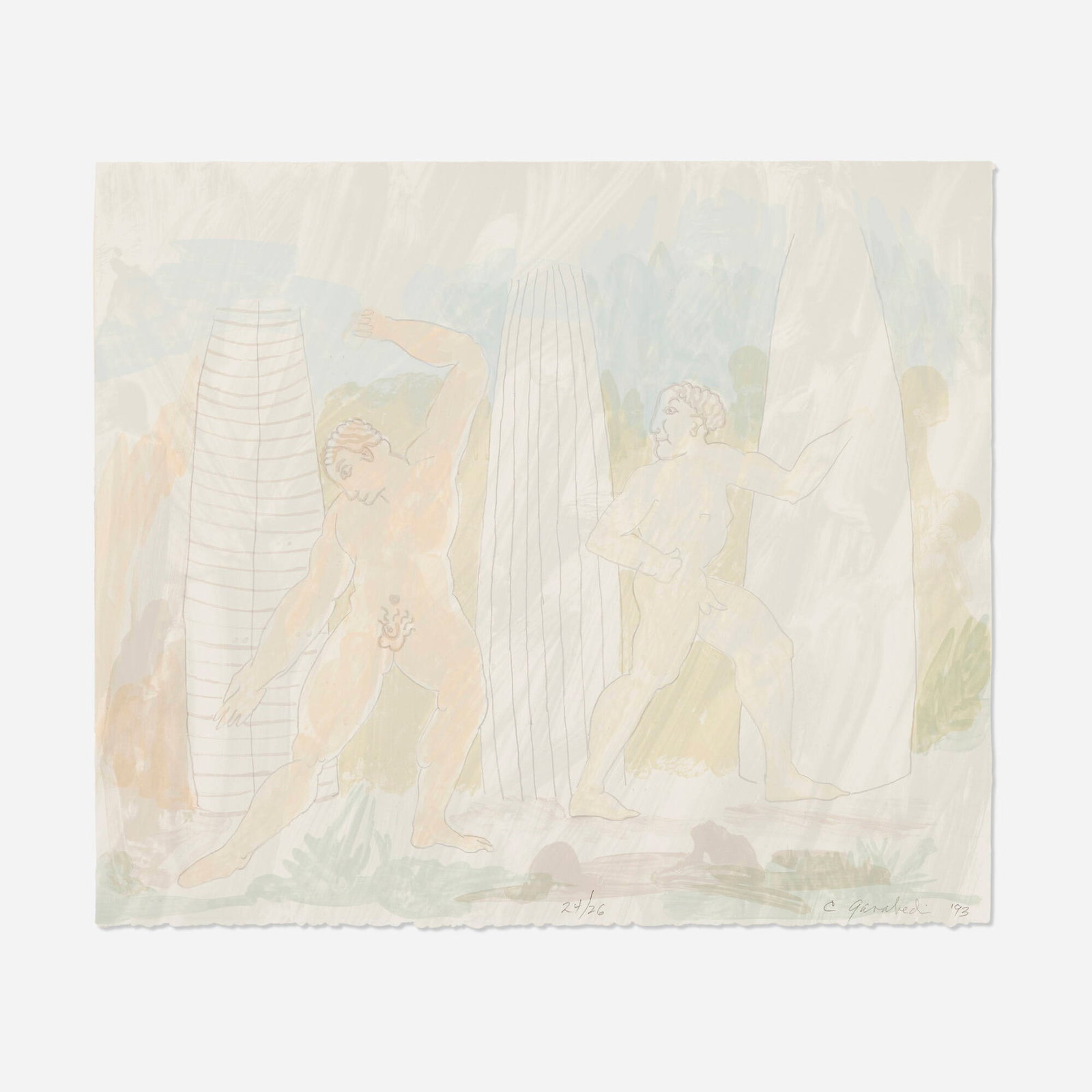 Charles Garabedian, Antique Wall: Charles Garabedian Antique Wall 1993 lithograph in colors 17.5 h x 20.5 w in (44 x 52 cm) Signed, dated, and numbered to lower edge '24/26 C. Garabedian '93' with publisher's