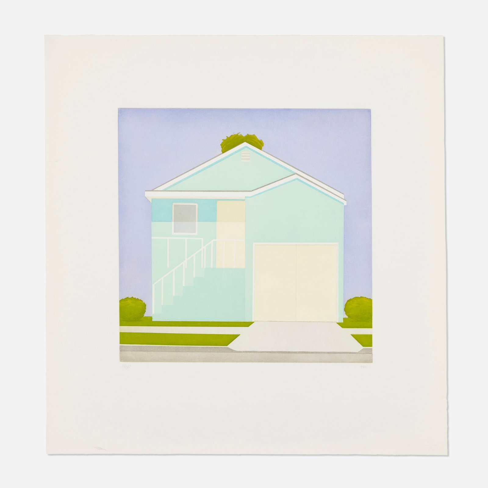 Salomon Huerta, Untitled (Blue House): Salomon Huerta Untitled (Blue House) 2001 aquatint in colors on Somerset image: 13.75 h x 13.75 w in (35 x 35 cm) sheet: 22.75 h x 21.5 w in (58 x 55 cm) Signed, dated, and numbered to lower edge