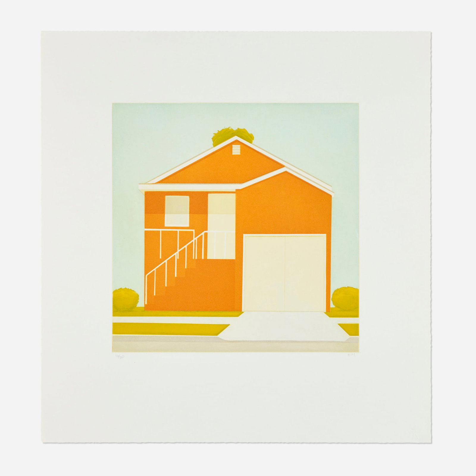 Salomon Huerta, Untitled (Orange House): Salomon Huerta Untitled (Orange House) 2001 aquatint in colors on Somerset image: 13.75 h x 13.75 w in (35 x 35 cm) sheet: 22.75 h x 21.75 w in (58 x 55 cm) Signed, dated, and numbered to lower edge