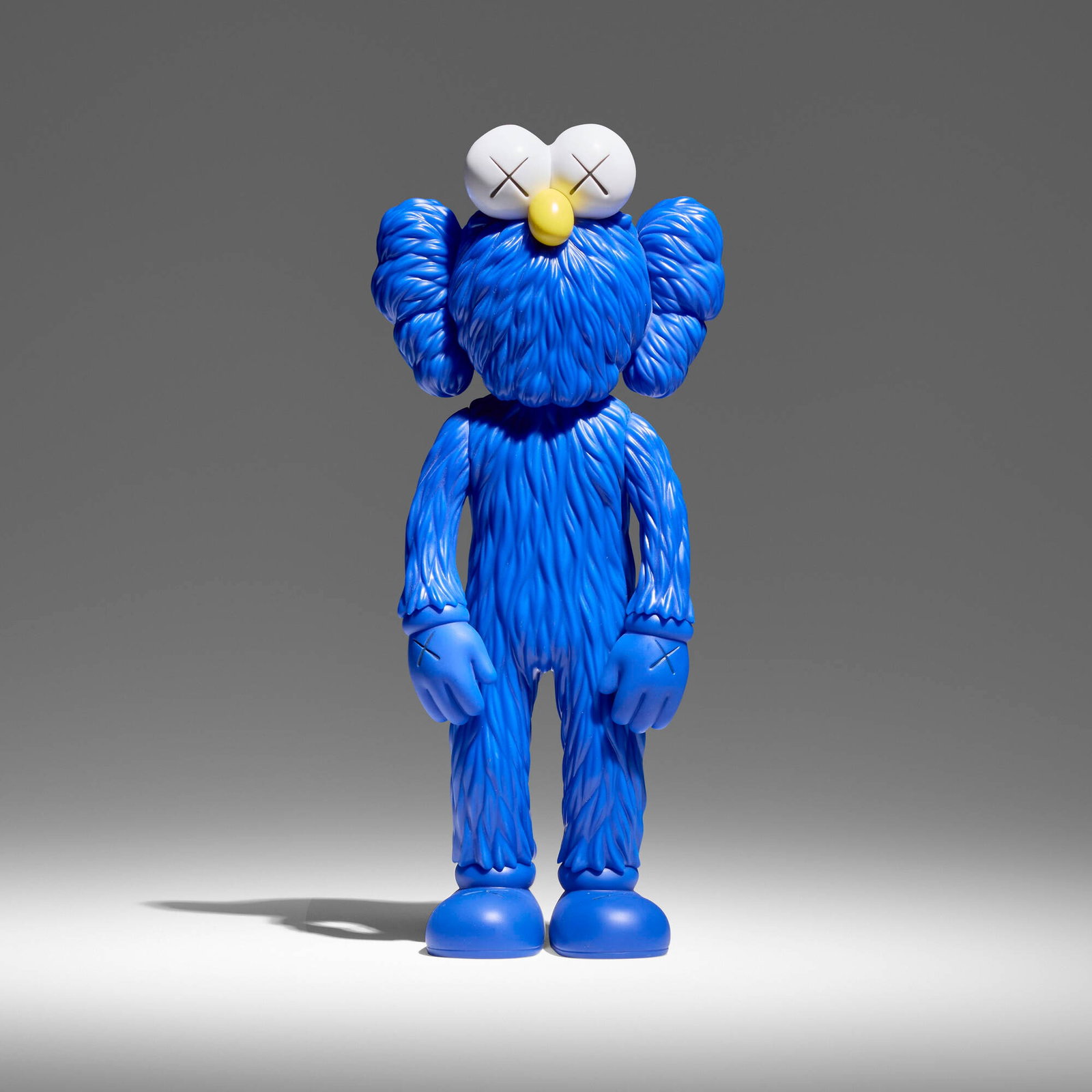 KAWS (Brian Donnelly), BFF (Blue): KAWS (Brian Donnelly) BFF (Blue) 2017 painted cast vinyl packaging: 14 h x 7 w x 4 d in (36 x 18 x 10 cm) 12 h x 5.5 w x 3 d in (30 x 14 x 8 cm) Stamped signature, date, number and