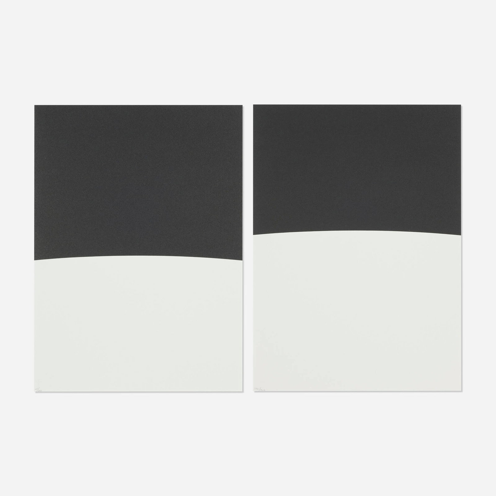 Ellsworth Kelly, Two works from Un coup de des jamais n'abolira le hasard (by Stephane Mallarme): Ellsworth Kelly Two works from Un coup de des jamais n'abolira le hasard (by Stephane Mallarme) 1992 lithograph sight (each): 16.625 h x 12.125 w in (42 x 31 cm) These works are numbers 15 and 292