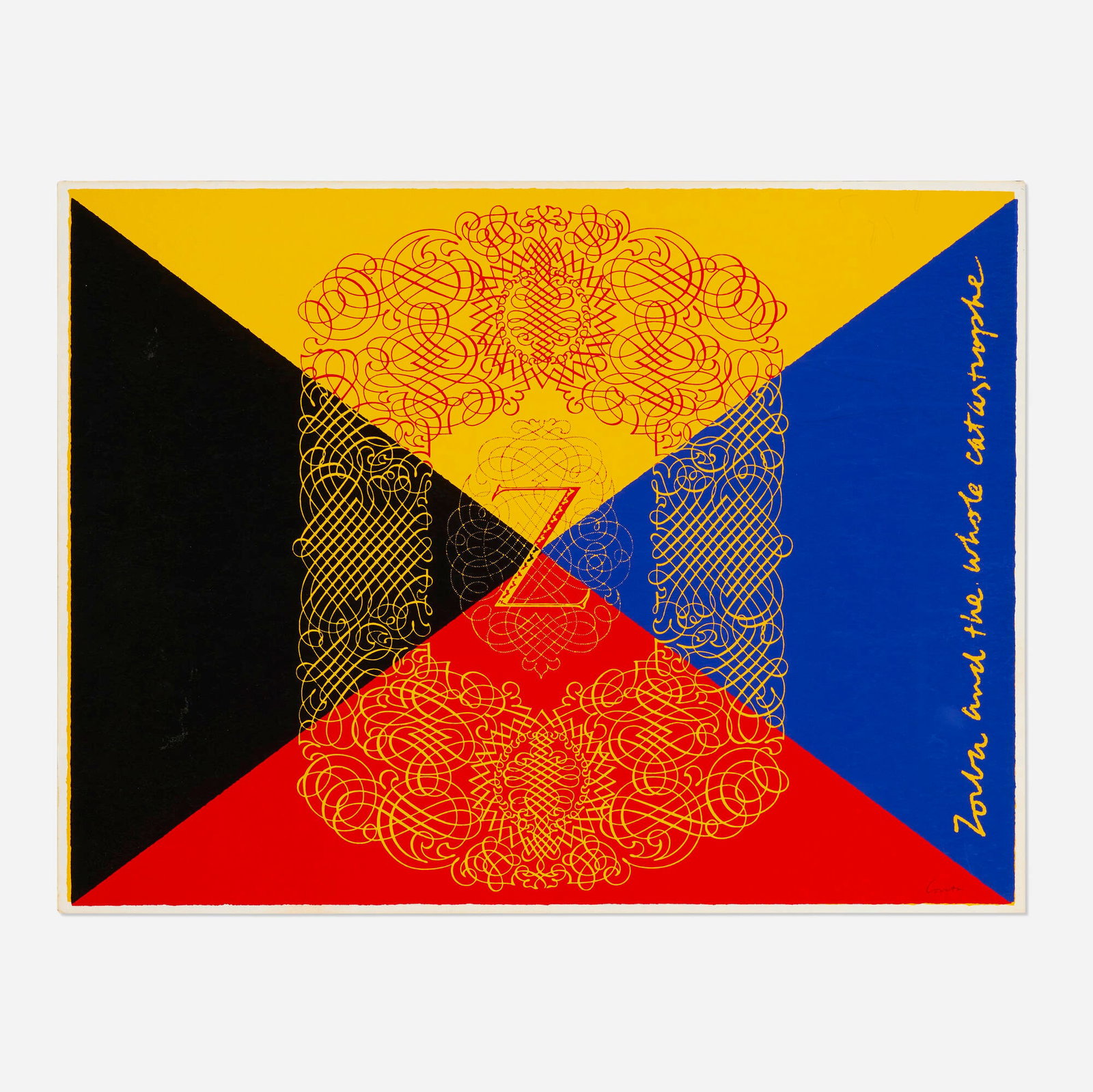 Corita Kent (Sister Mary Corita), z is zorba (from the international signal code alphabet series): Corita Kent (Sister Mary Corita) z is zorba (from the international signal code alphabet series) 1968 screenprint in colors image: 17.25 h x 22.625 w in (44 x 57 cm) sheet: 17.5 h x 23 w in (44 x 5
