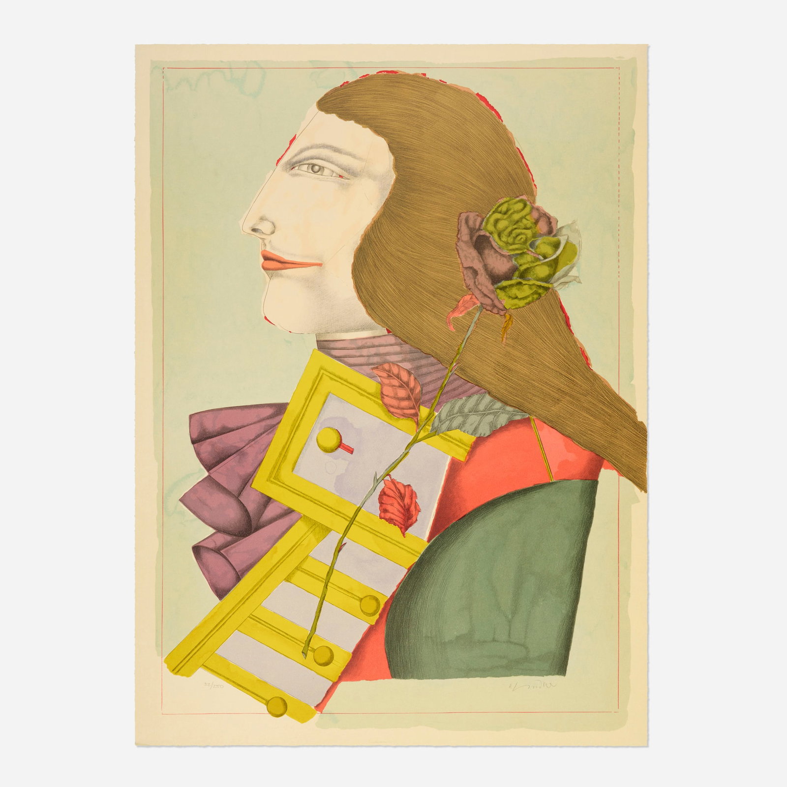 Richard Lindner, Der Rosenkavalier (from the Metropolitan Opera portfolio): Richard Lindner Der Rosenkavalier (from the Metropolitan Opera portfolio) 1977 lithograph in colors image: 28.875 h x 21.125 w in (73 x 54 cm) sheet: 30 h x 22 w in (76 x 56 cm) Signed and numbered