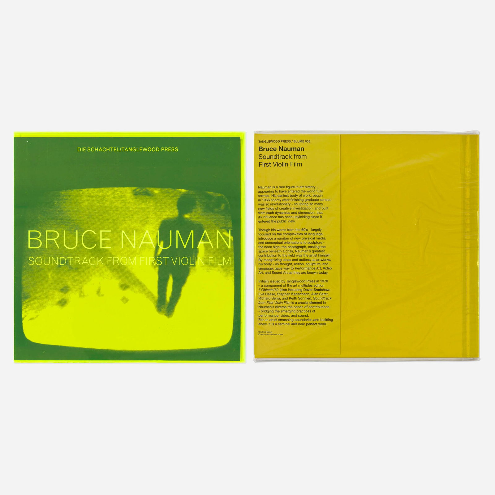 Bruce Nauman, Soundtrack from First Violin Film (LP artist record) (1 of 4)