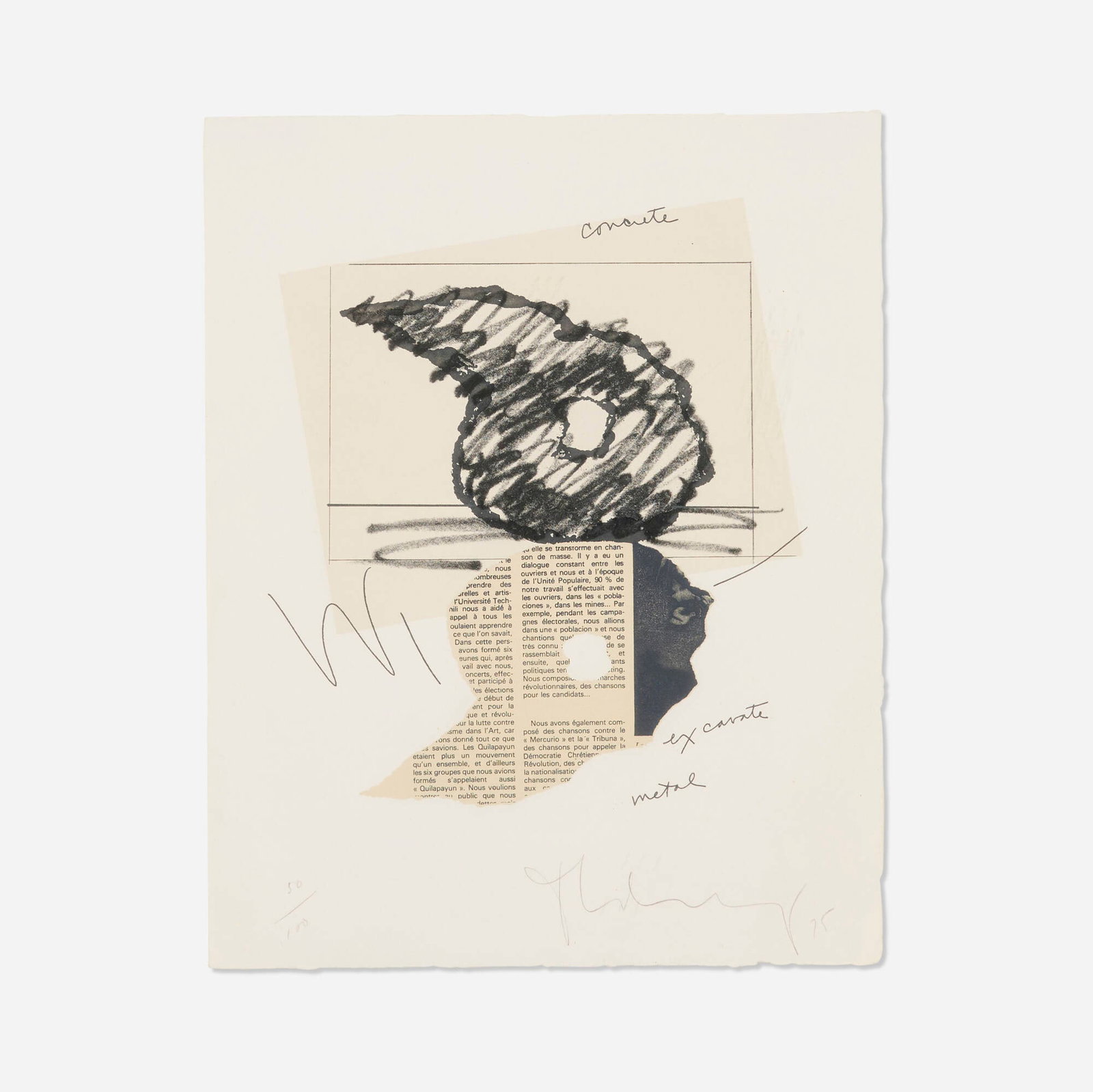 Claes Oldenburg, Study for Sculpture in the Form of an Inverted Q: Above and Below Ground (1 of 3)