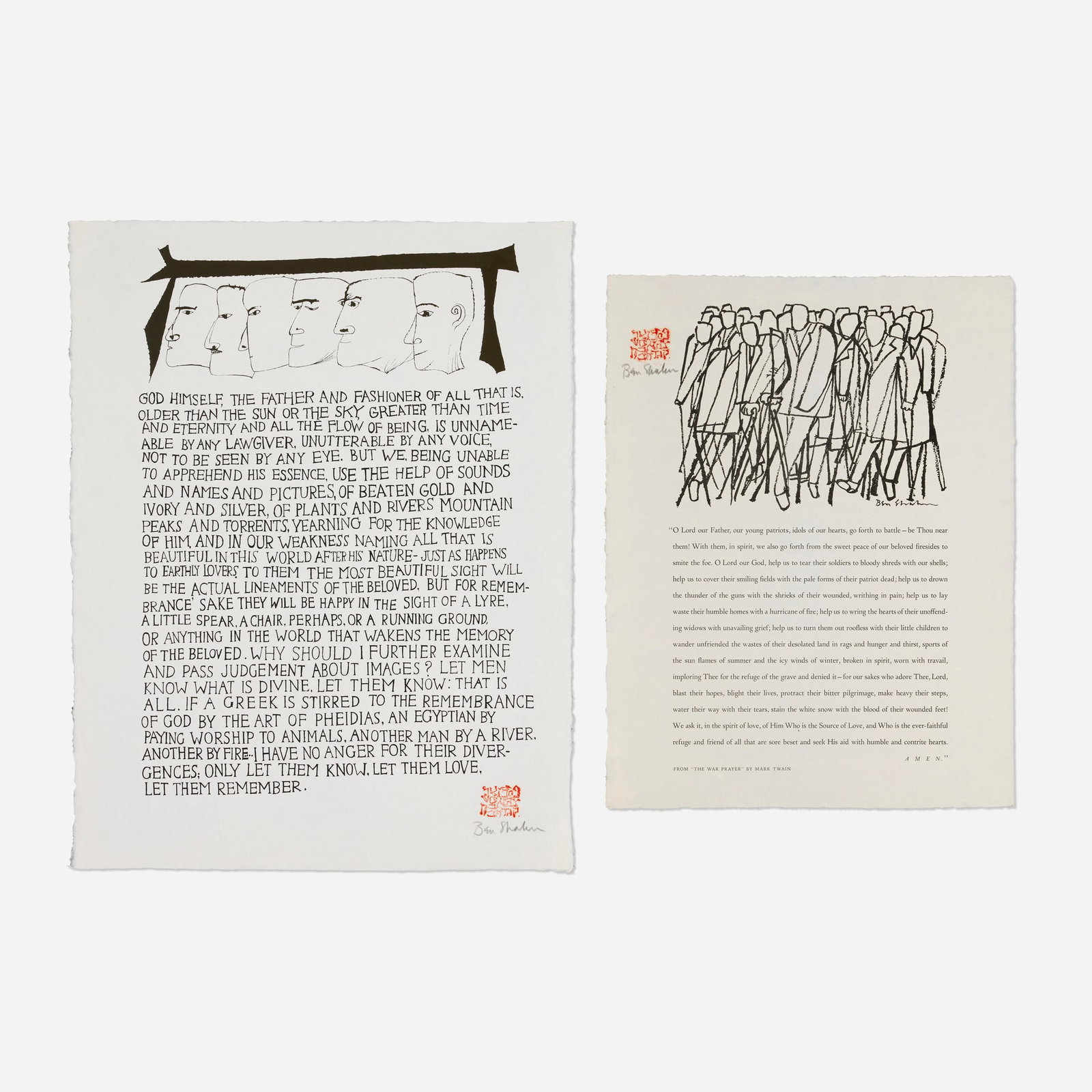 Ben Shahn, Untitled; Closing Paragraph of a Dissertation VII (two works) (1 of 1)