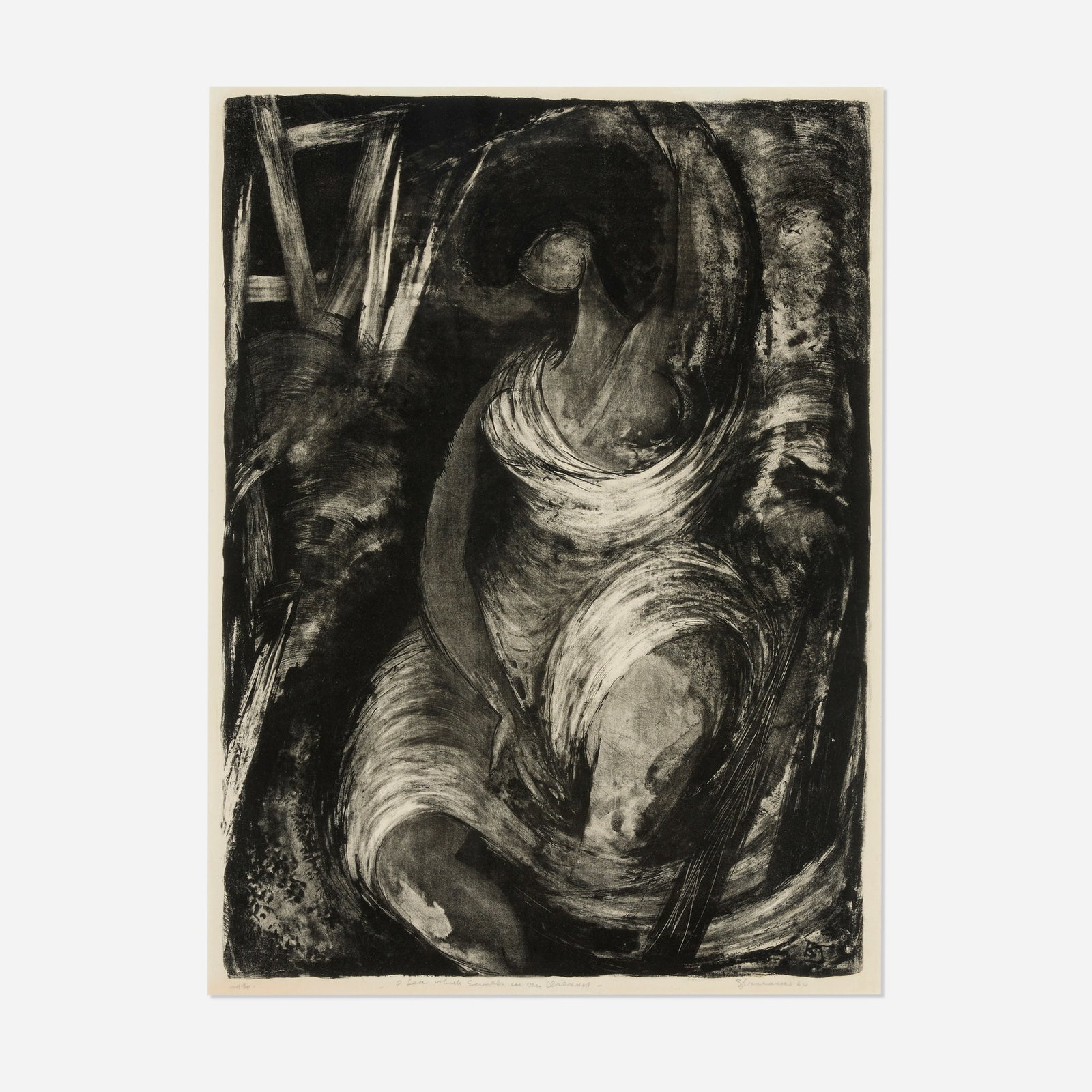 Benton Spruance, O Sea Which Swells in Our Dreams; Poetess of the Sea (from the Seamarks series): Benton Spruance O Sea Which Swells in Our Dreams; Poetess of the Sea (from the Seamarks series) 1960 lithograph image: 19.625 h x 14.5 w in (50 x 37 cm) sight: 20.625 h x 15 w in (52 x 38 cm)
