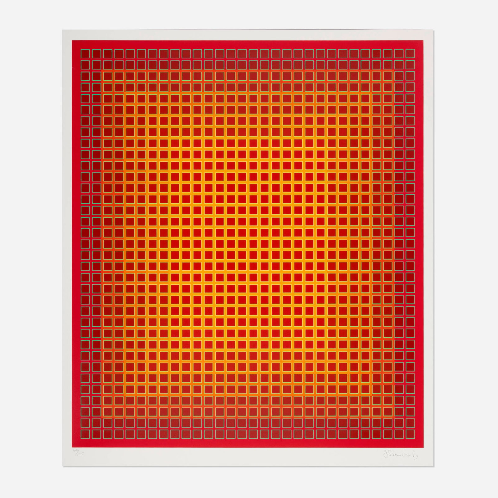 Julian Stanczak, Sequential Chroma: Julian Stanczak Sequential Chroma 1978 screenprint in colors image: 28.125 h x 24.25 w in (71 x 62 cm) sheet: 30.25 h x 25.625 w in (77 x 65 cm) Signed and numbered to lower edge '60/17