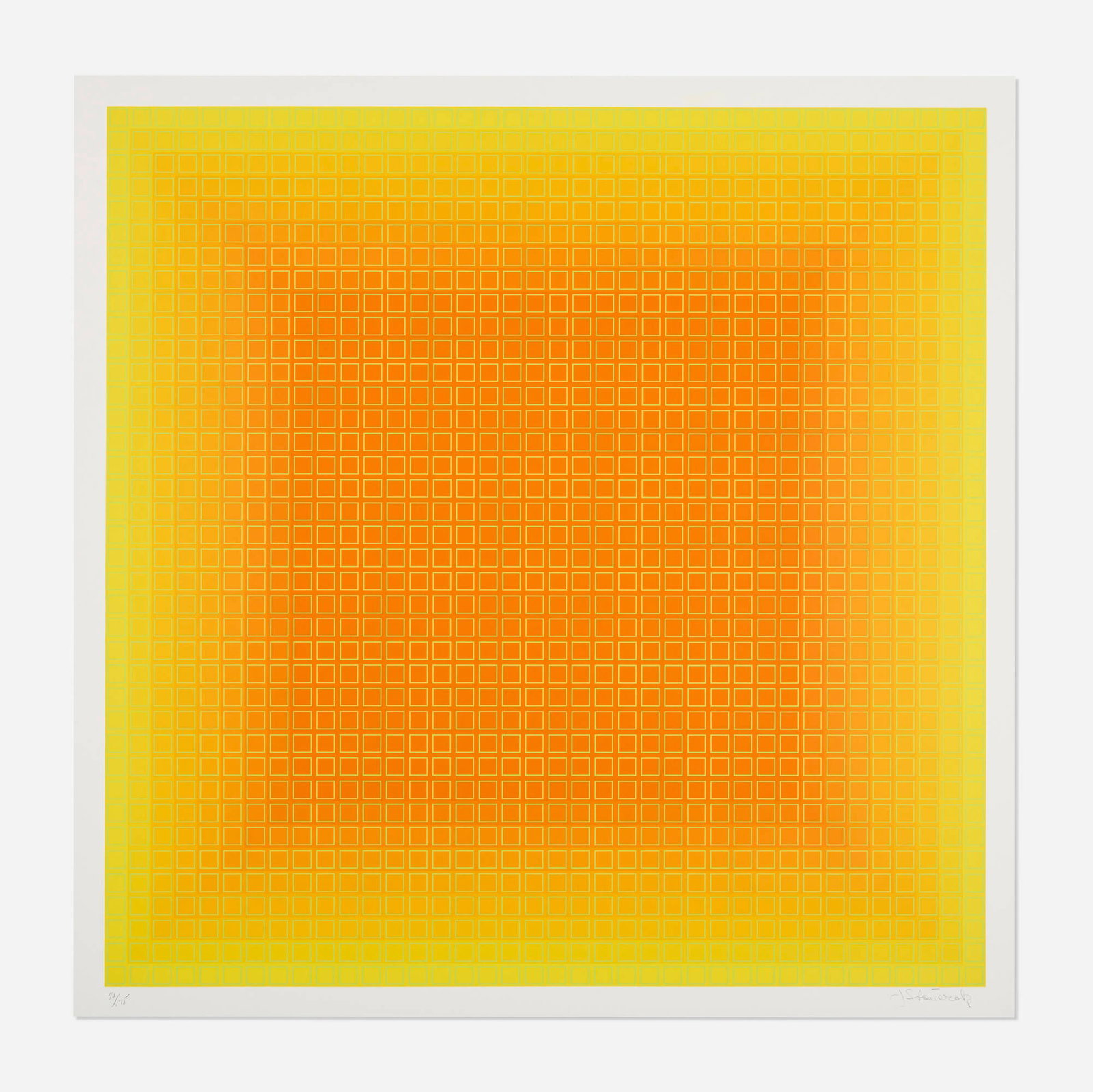 Julian Stanczak, Yellow Filtration: Julian Stanczak Yellow Filtration 1981 screenprint in colors image: 23.75 h x 23.75 w in (60 x 60 cm) sheet: 25.5 h x 25.5 w in (65 x 65 cm) Signed and numbered to lower edge '40/175 J