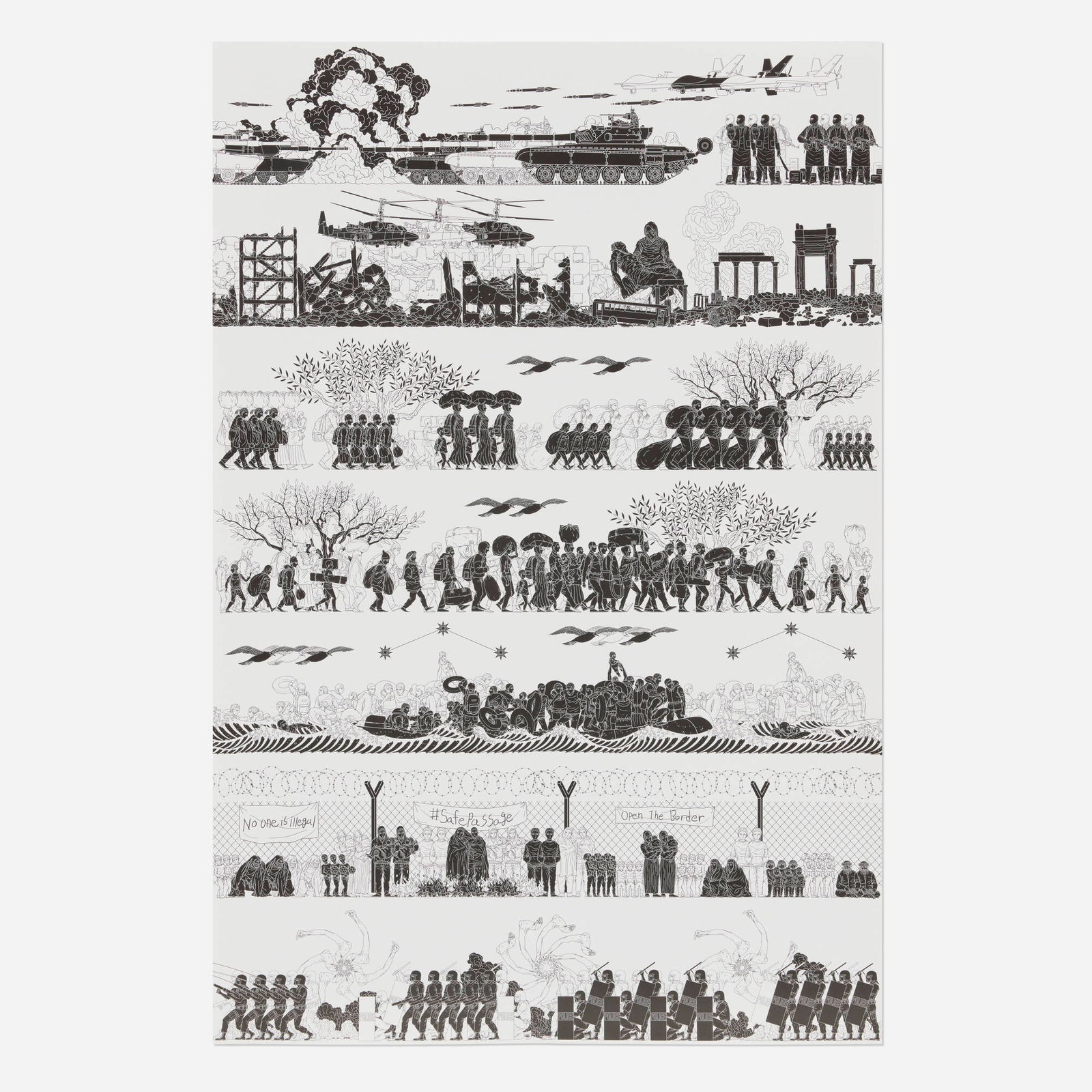 Ai Weiwei, Odyssey: Ai Weiwei Odyssey 2017 offset lithograph on Somerset 36 h x 24 w in (91 x 61 cm) This work is from the unnumbered edition of 1000 published by the Public Art Fund, New York to benefit the citywide