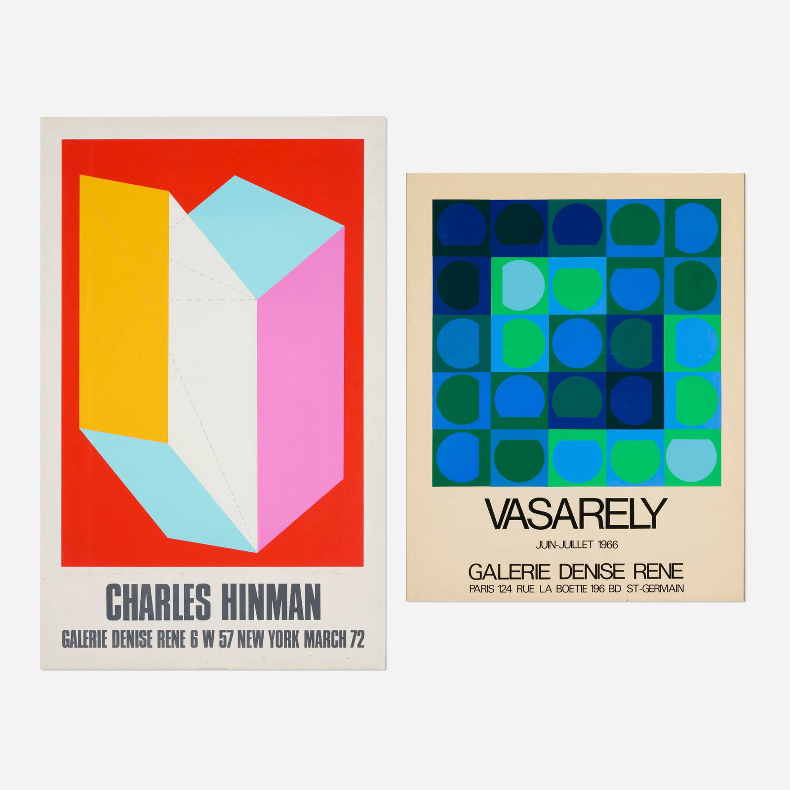 Various Artists, Two Galerie Denise Rene exhibition posters (1 of 2)