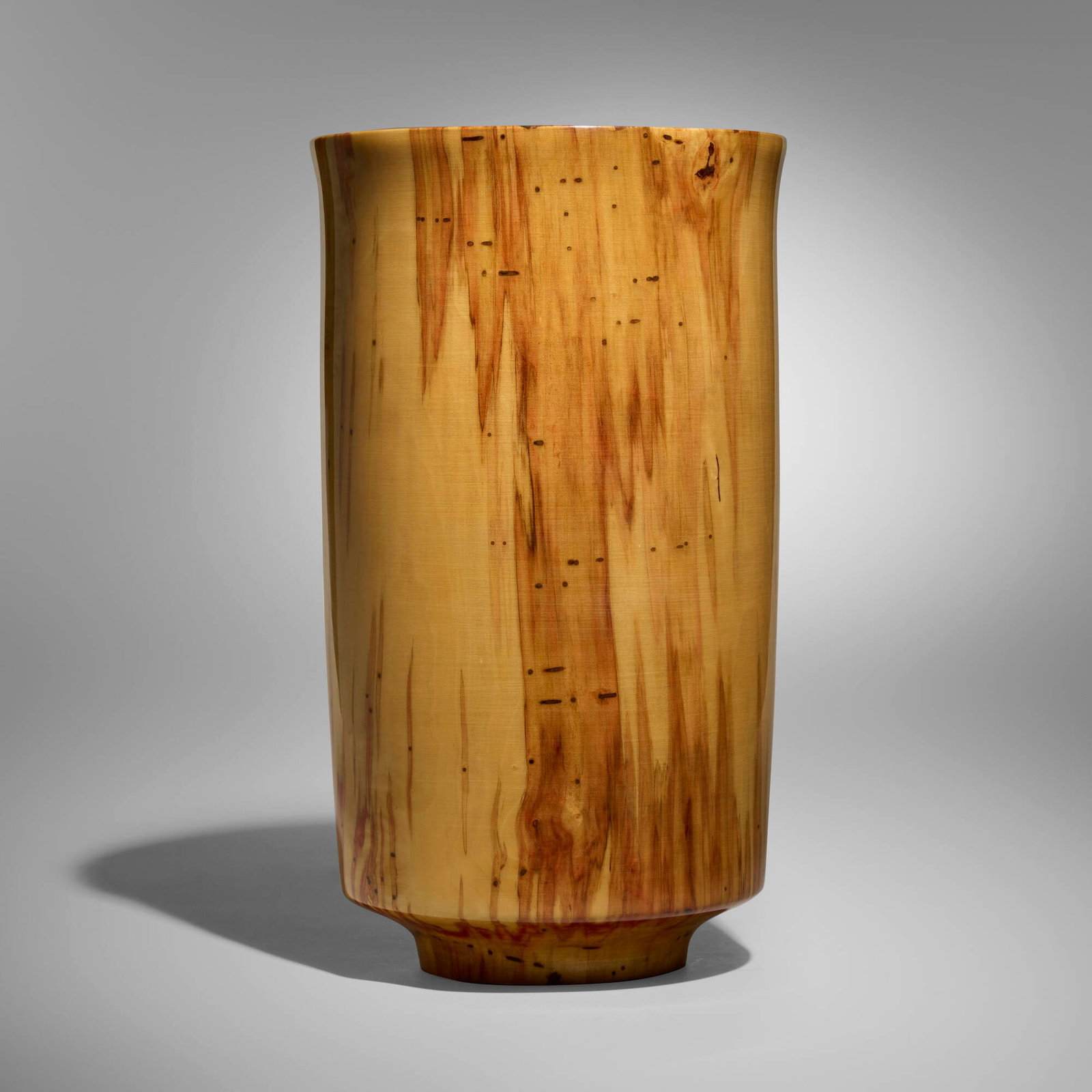 Philip Moulthrop, Tall Ashleaf Maple Vase: Philip Moulthrop Tall Ashleaf Maple Vase 2012 ashleaf maple 16.75 h x 9.625 dia in (43 x 24 cm) Incised signature, number and wood type to underside 'PCM Philip Moulthrop Ashleaf Maple Acer