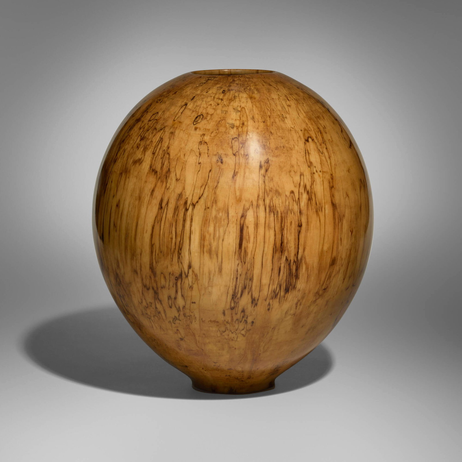 Philip Moulthrop, Spalted Silver Maple Vase: Philip Moulthrop Spalted Silver Maple Vase 1999 spalted silver maple 14.25 h x 12.75 dia in (36 x 32 cm) Incised signature, number and wood type to underside 'PCM Philip Moulthrop Spalted Silver