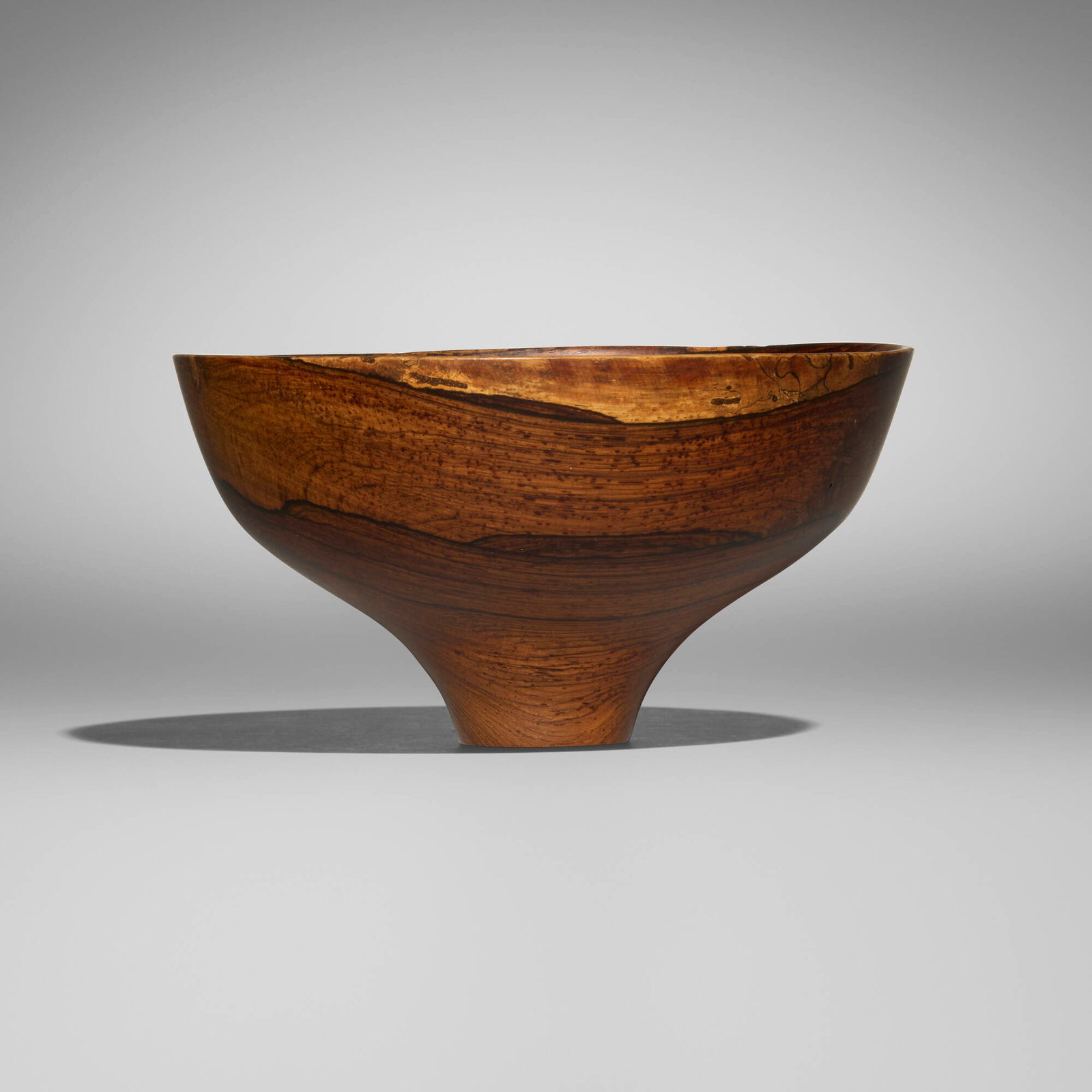 Bob Stocksdale, Bowl: Bob Stocksdale Bowl 1986 Brazilian rosewood 4 h x 7.625 dia in (10 x 19 cm) Incised signature, date and wood type to underside 'Bob Stocksdale 1986 Brazilian Rosewood'. This work will ship