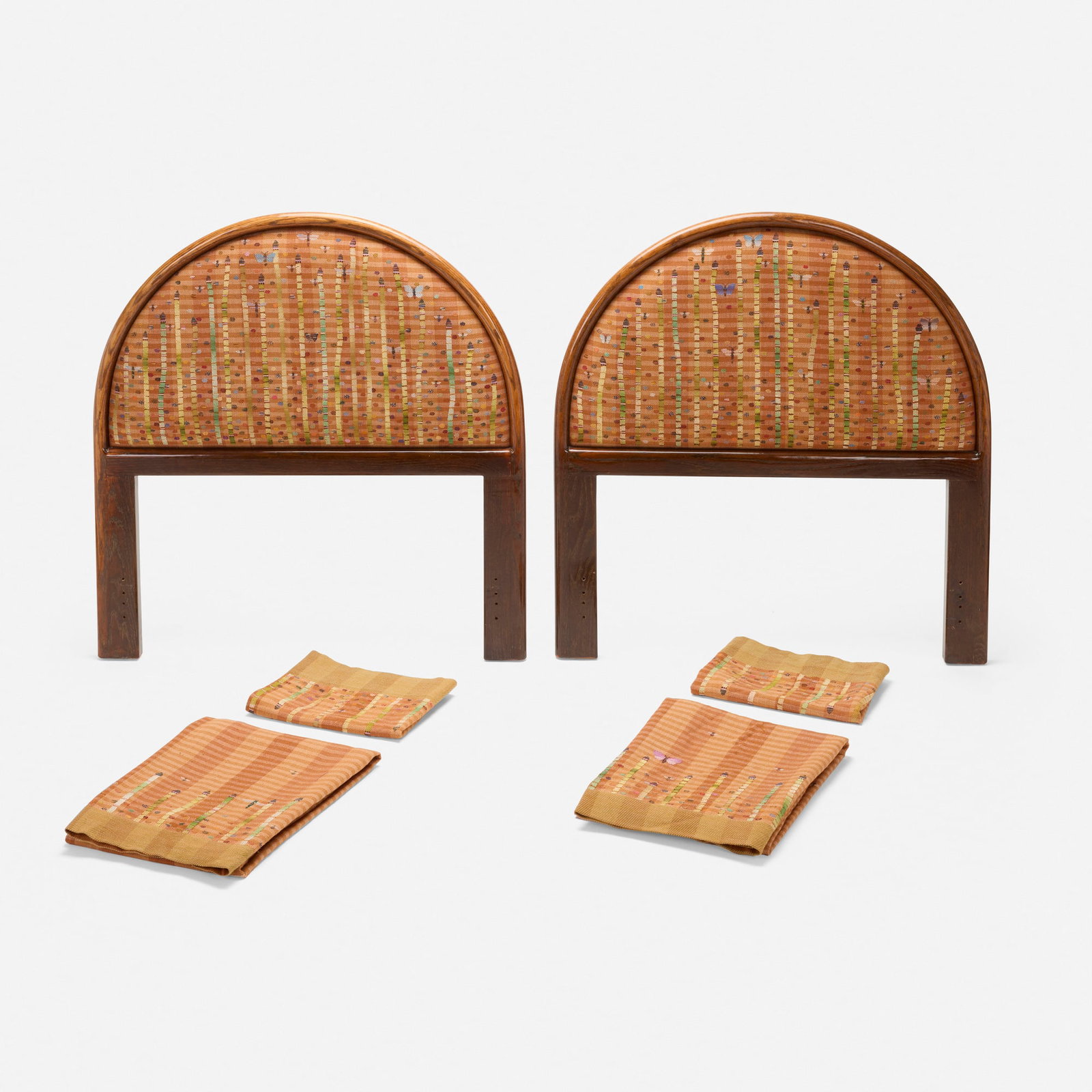 Laura Foster Nicholson, Twin-sized bed frames with custom linens, pair (1 of 7)