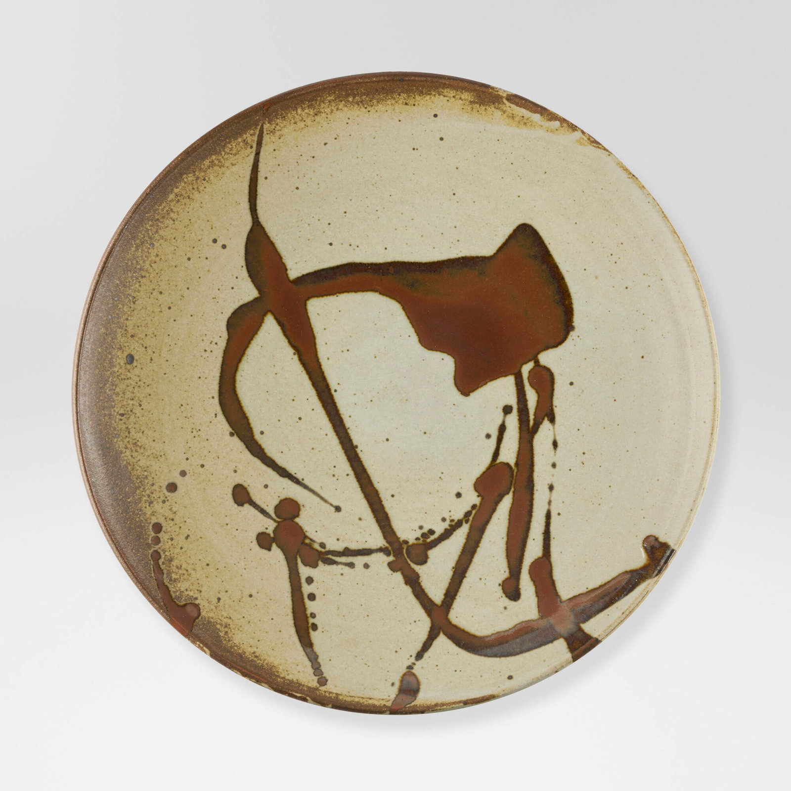 Warren Mackenzie, Charger: Warren Mackenzie Charger c. 2005 glazed stoneware 3 h x 18.75 dia in (8 x 48 cm) This work will ship from Lambertville, New Jersey.