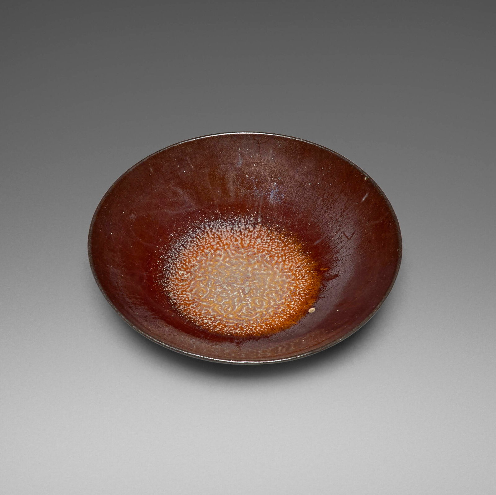 Gertrud and Otto Natzler, Tray: Gertrud and Otto Natzler Tray 1945 earthenware with Brown Yellow Grey Reduction Fired glaze 1.25 h x 5.125 dia in (3 x 13 cm) Signed to underside 'Natzler' with archive number '5860'. This