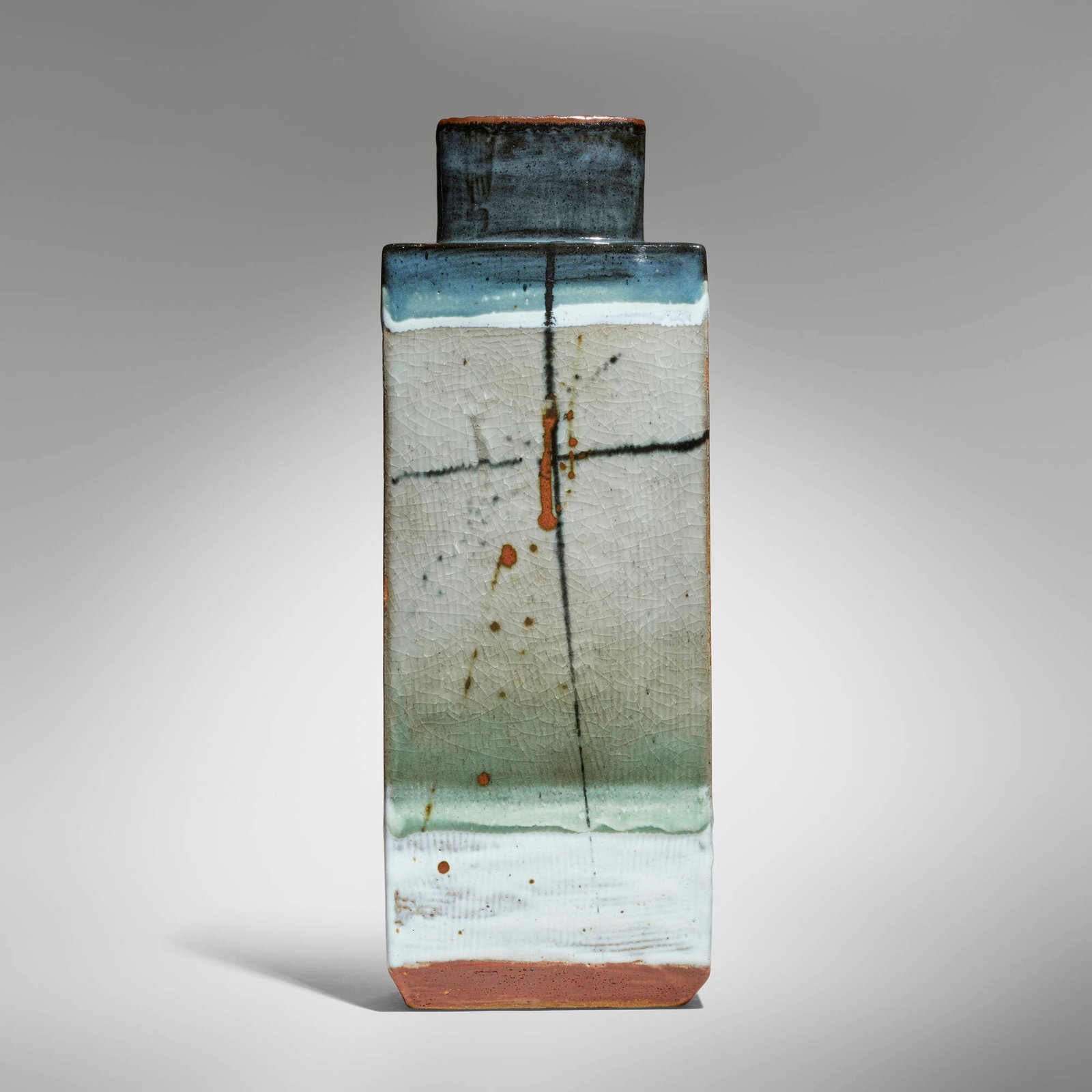 Albert Green, Tall vase: Albert Green Tall vase glazed stoneware 20 h x 7.25 w x 4 d in (51 x 18 x 10 cm) Glazed signature to underside 'Green'. Provenance: Kornbluth Gallery, Fair Lawn, NJ | Private Collection This work