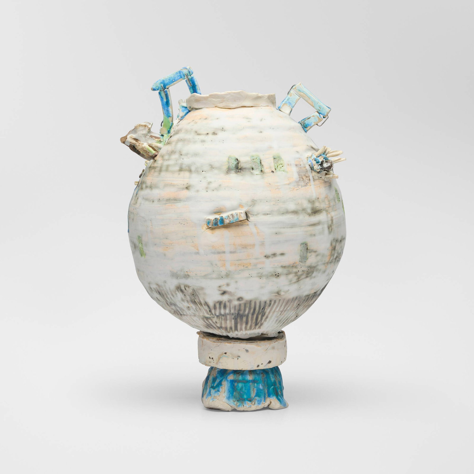Ani Kasten, Vessel: Ani Kasten Vessel c. 2010 glazed stoneware and porcelain 13.75 h x 9.25 w x 9.25 d in (35 x 23 x 23 cm) This work will ship from Lambertville, New Jersey.