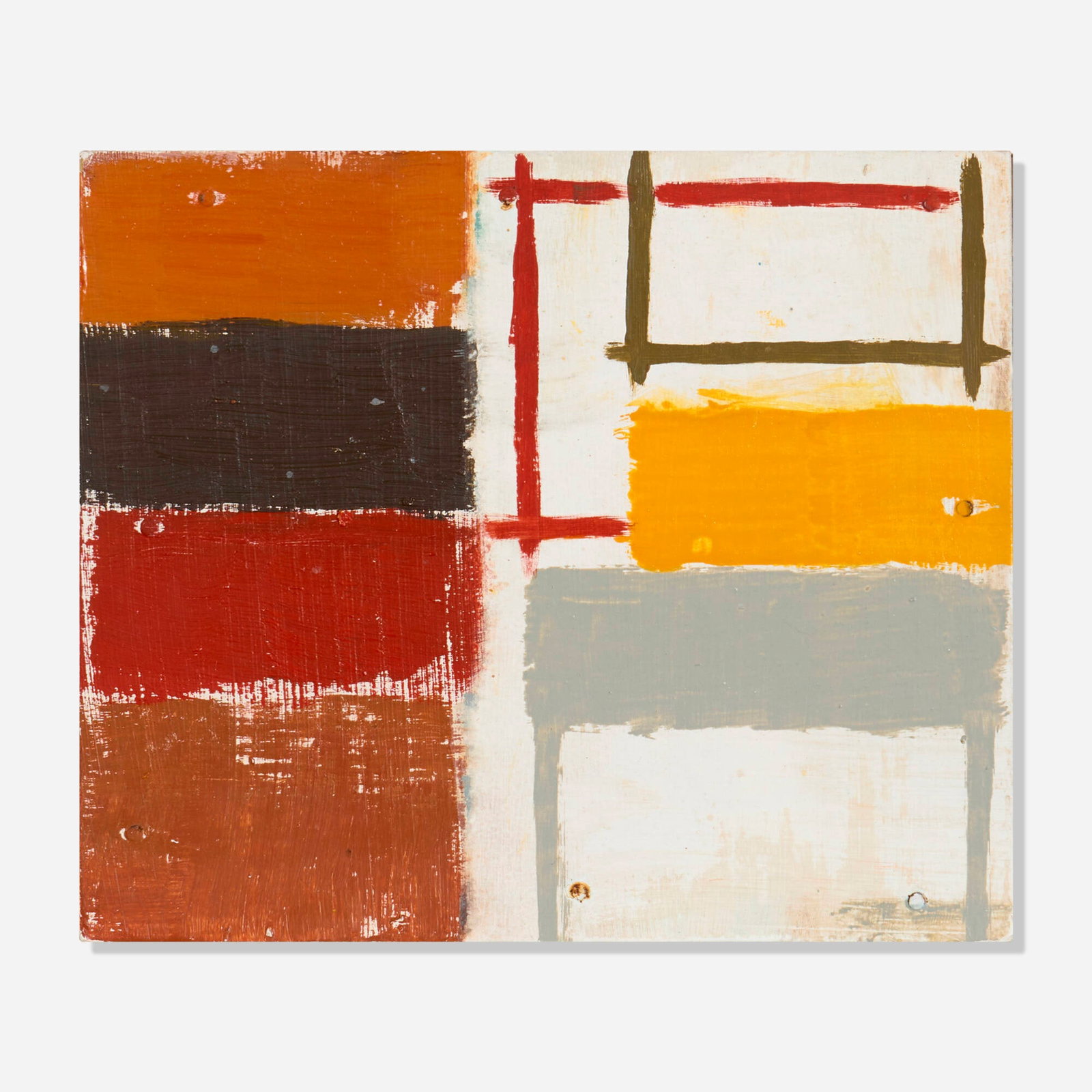 Peter Acheson, Untitled: Peter Acheson Untitled 2002 oil on board 5.375 h x 6.25 w in (14 x 16 cm) Signed and dated to verso 'Peter Acheson 2002'. This work will ship from Lambertville, New Jersey.