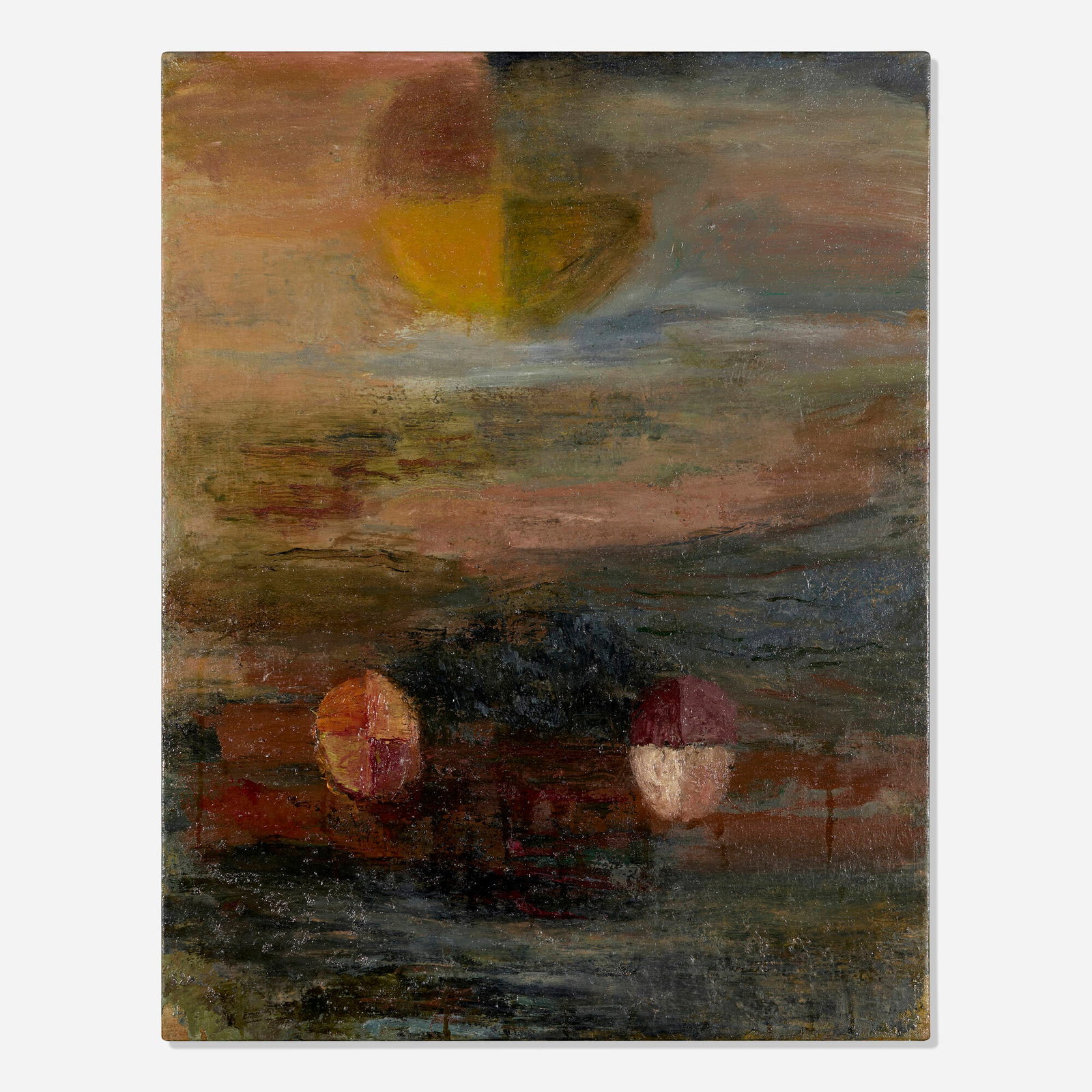 Rande Barke, Insentient: Rande Barke Insentient 1985 oil on linen 32 h x 25 w in (81 x 63 cm) Signed, titled, and dated to verso 'Insentient 1985 Rande Barke'. This work will ship from Lambertville, New Jersey.