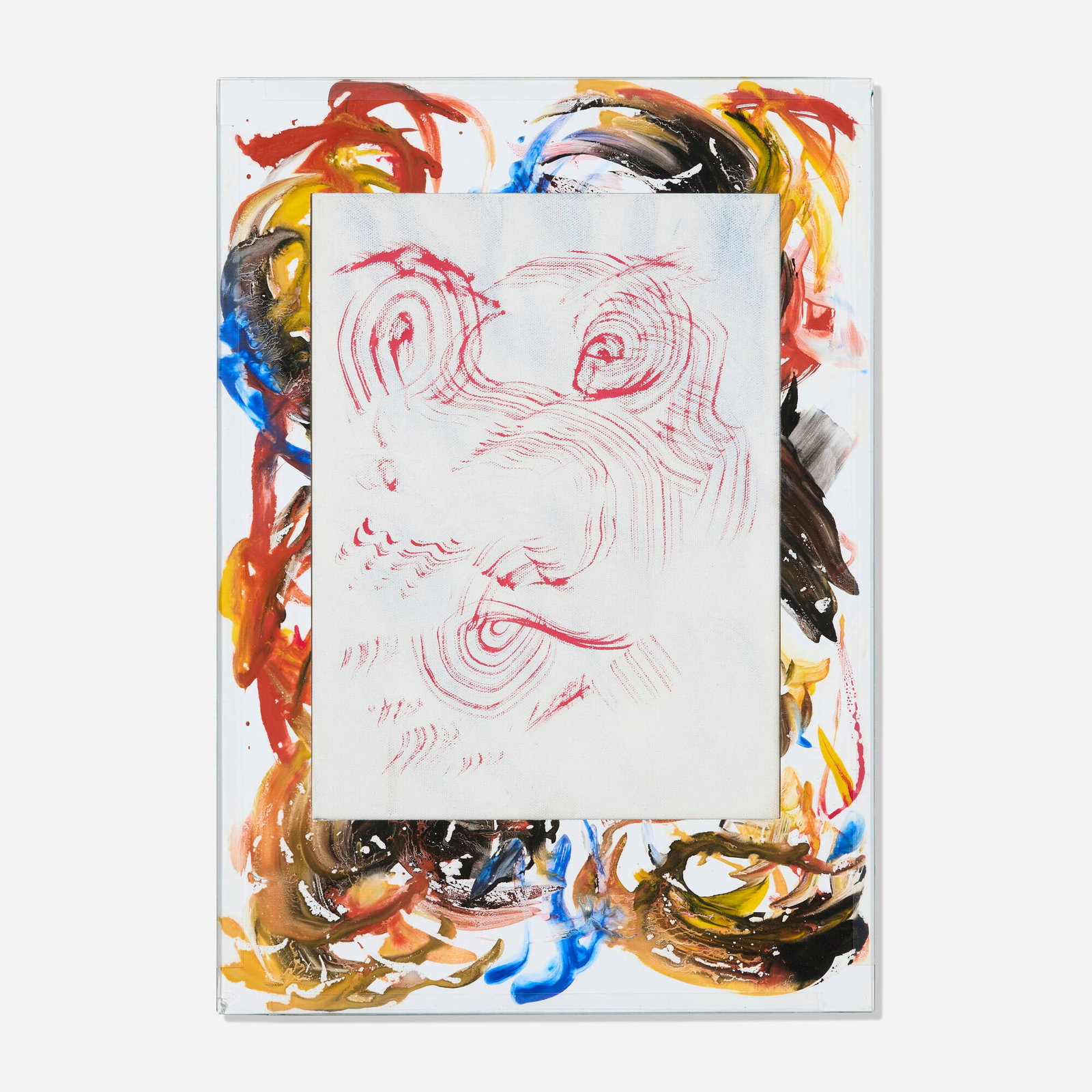 Will Benedict, Mozzarella Lip: Will Benedict Mozzarella Lip 2015 gouache on canvas with foamcore in artist's frame 23.5 h x 16.625 w x 1 d in (60 x 42 x 3 cm) Signed four times to verso 'Will Benedict'. Provenance: What