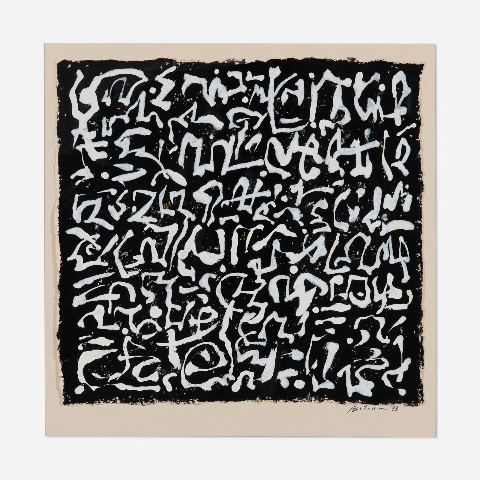 Jim Bertram, Untitled: Jim Bertram Untitled 1993 acrylic on paper 11.5 h x 12 w in (29 x 30 cm) Signed and dated to mount 'Bertram '93'. This work will ship from Los Angeles, California.