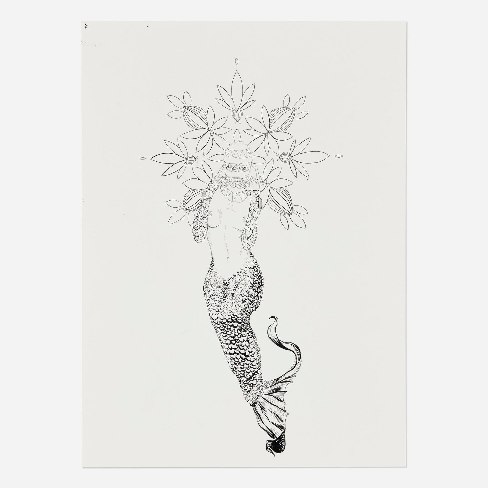 Kelsey Brookes, Mermaid: Kelsey Brookes Mermaid 2006 ink on paper 15 h x 11 w in (38 x 28 cm) This work will ship from Los Angeles, California.